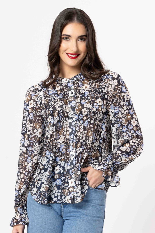 SEEKING LOLA LS BONITA TOP - WOODLAND BLOSSOM - THE VOGUE STORE