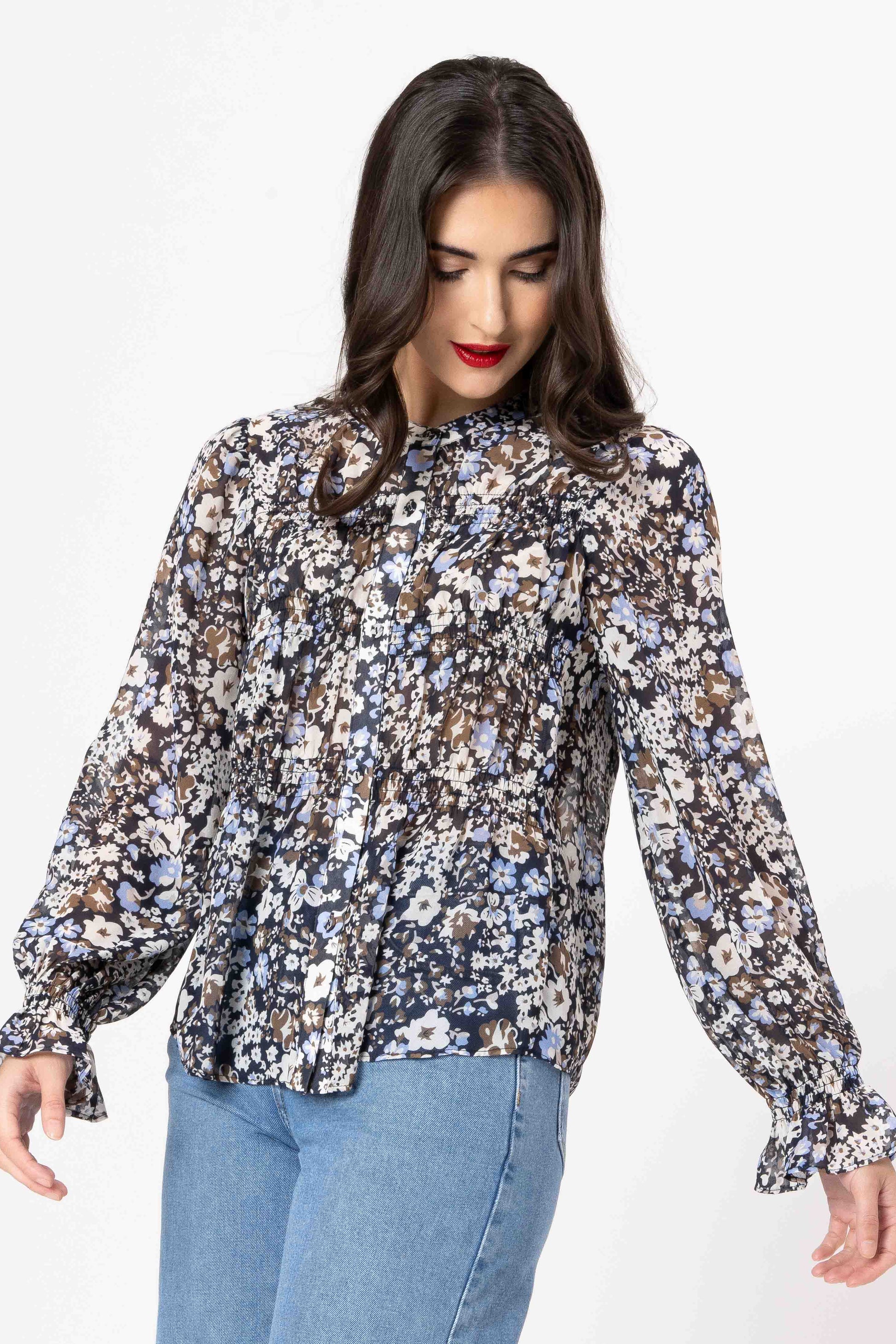 SEEKING LOLA LS BONITA TOP - WOODLAND BLOSSOM - THE VOGUE STORE