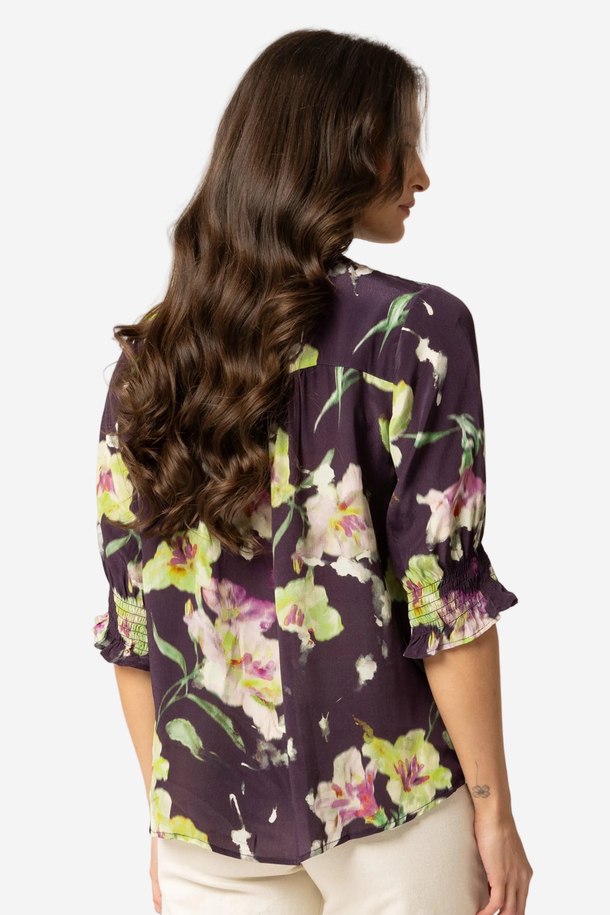 SEEKING LOLA SS GIFTED TOP - MERLOT BLOOM - THE VOGUE STORE