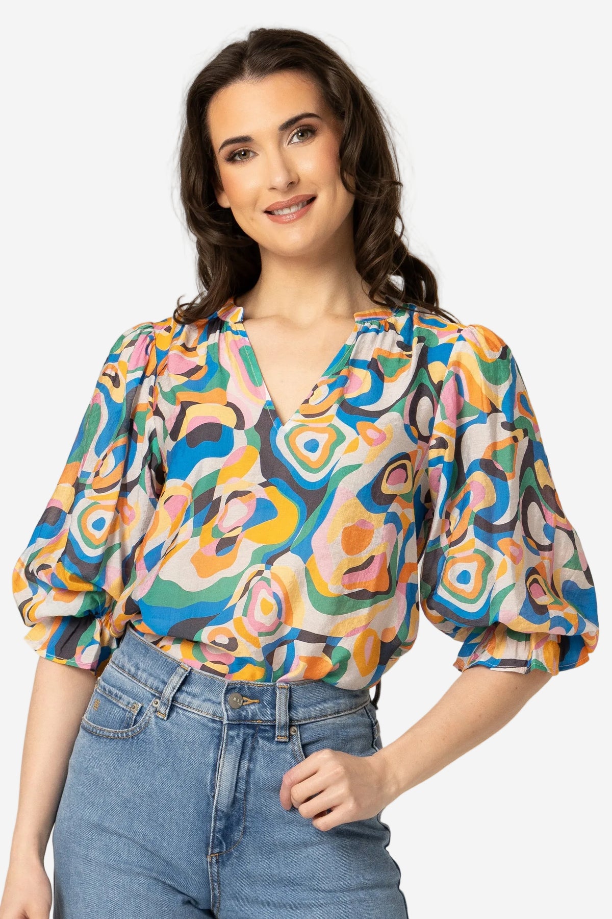 SEEKING LOLA GRACEFUL TOP - MULTI GLOW - THE VOGUE STORE