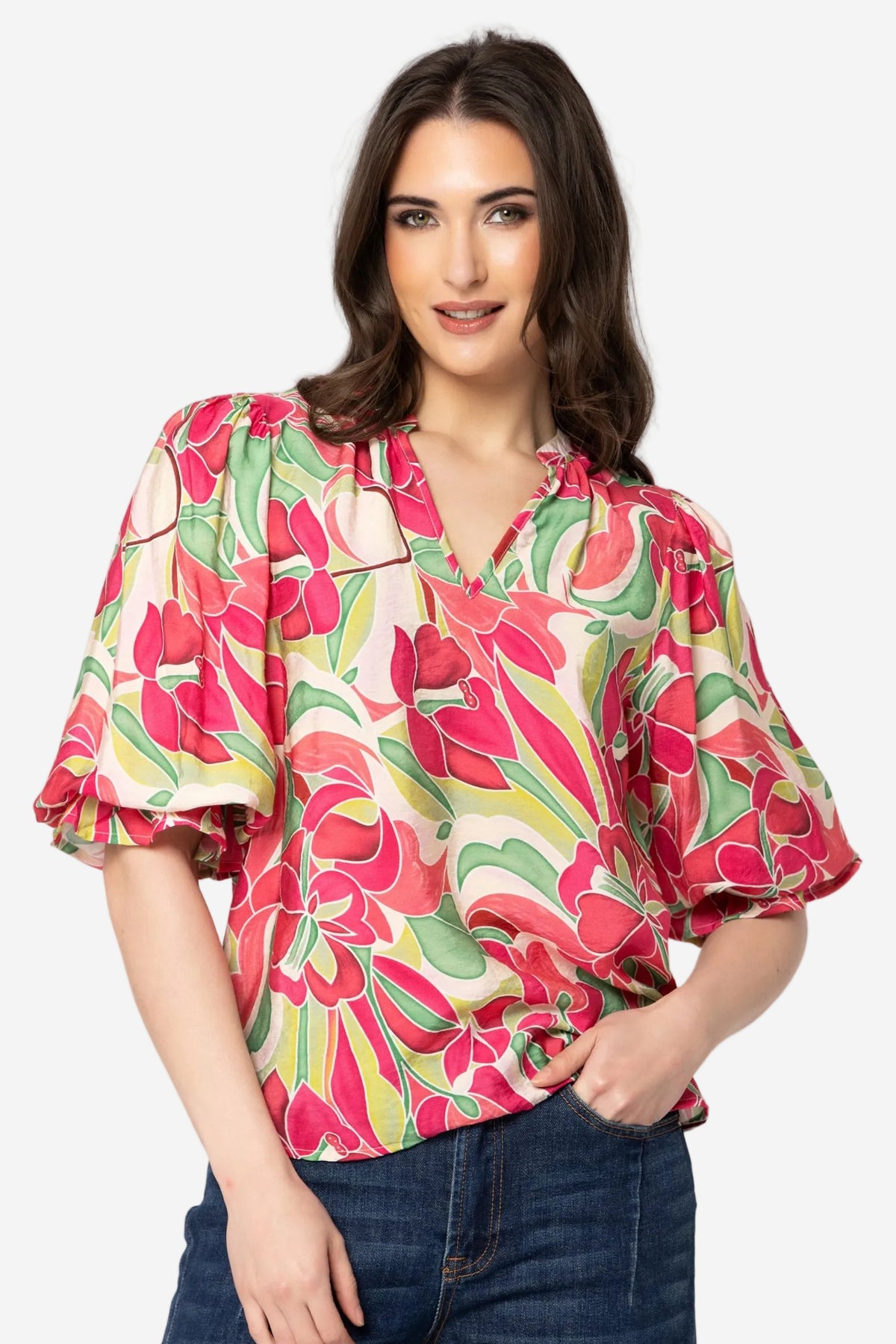 SEEKING LOLA GRACEFUL TOP - PINK ORCHID - THE VOGUE STORE