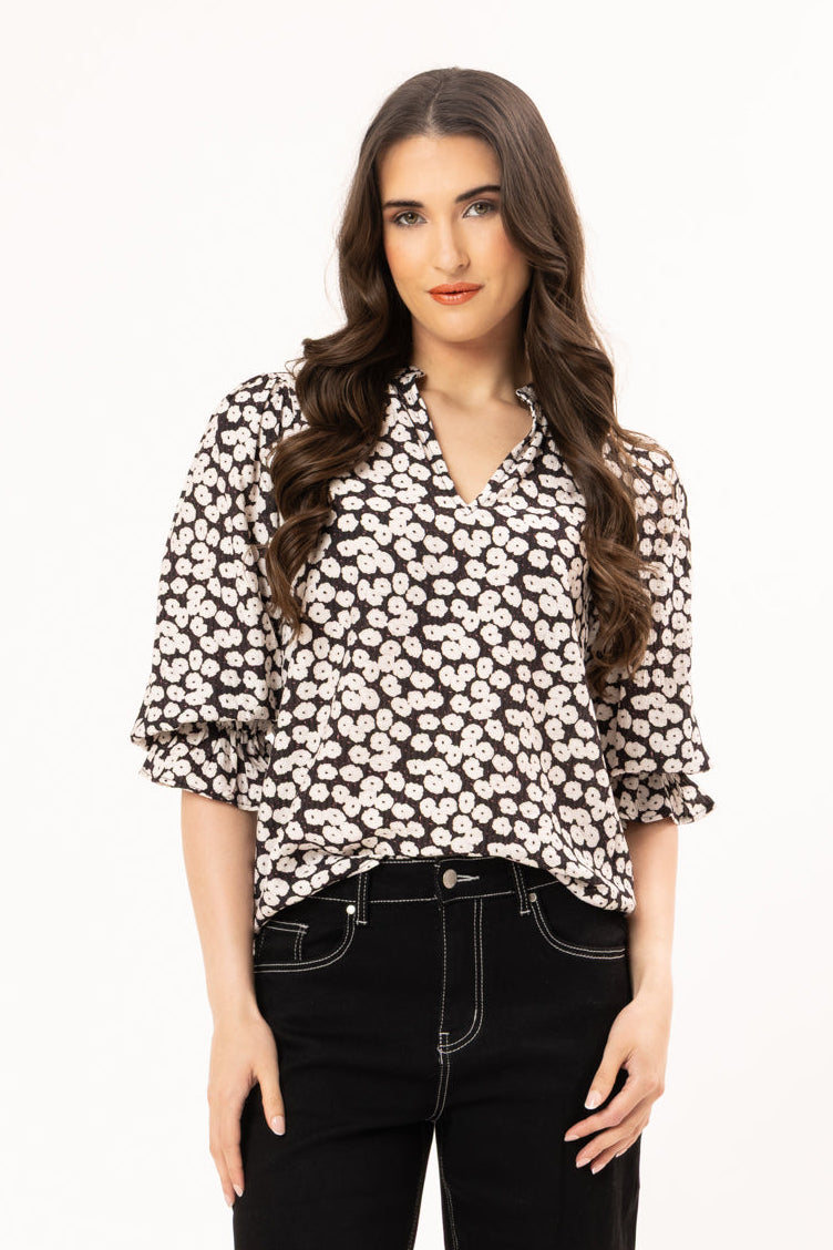 SEEKING LOLA GRACEFUL TOP - MIDNIGHT MEADOW - THE VOGUE STORE