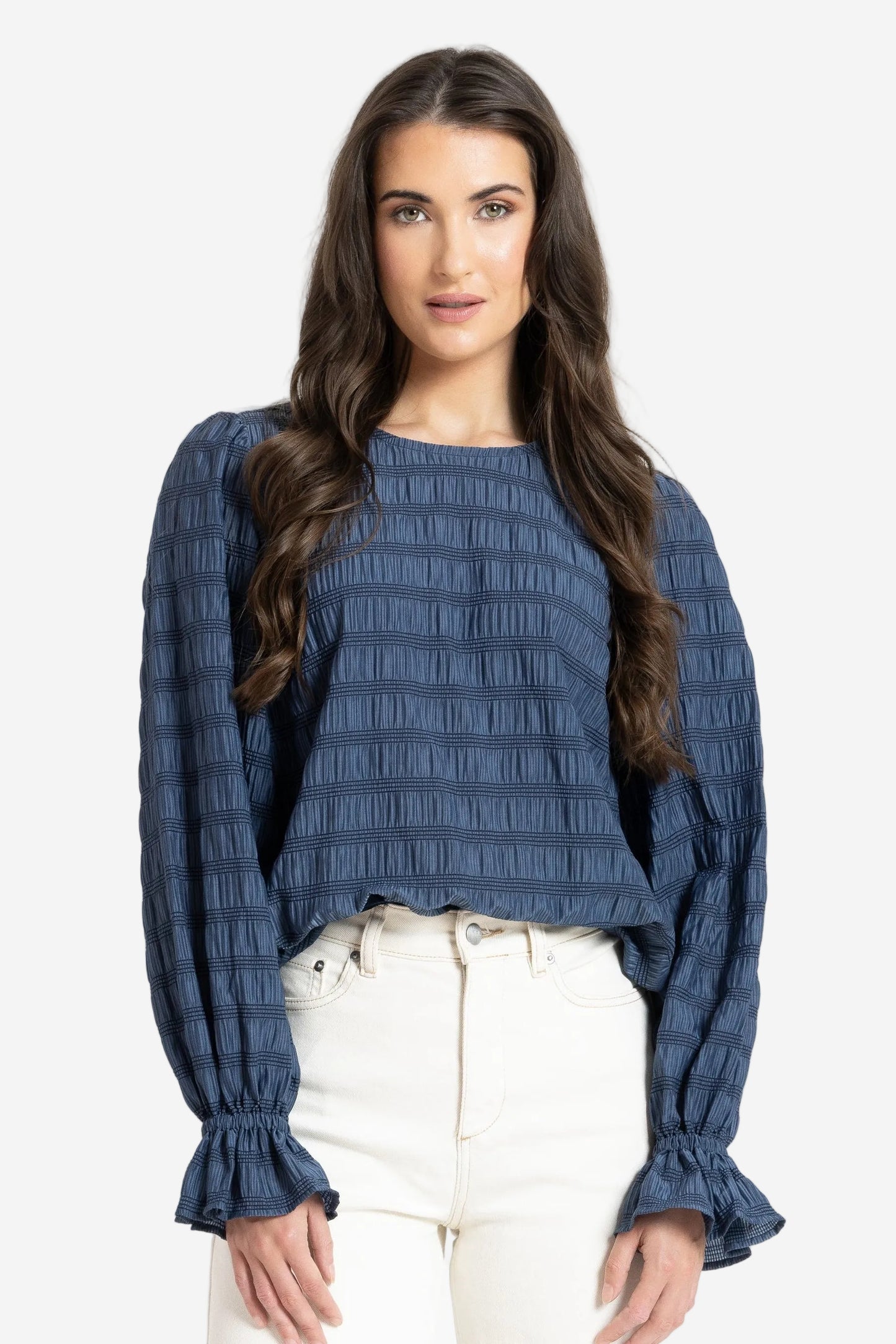 SEEKING LOLA HARPER TOP - NAVY - THE VOGUE STORE