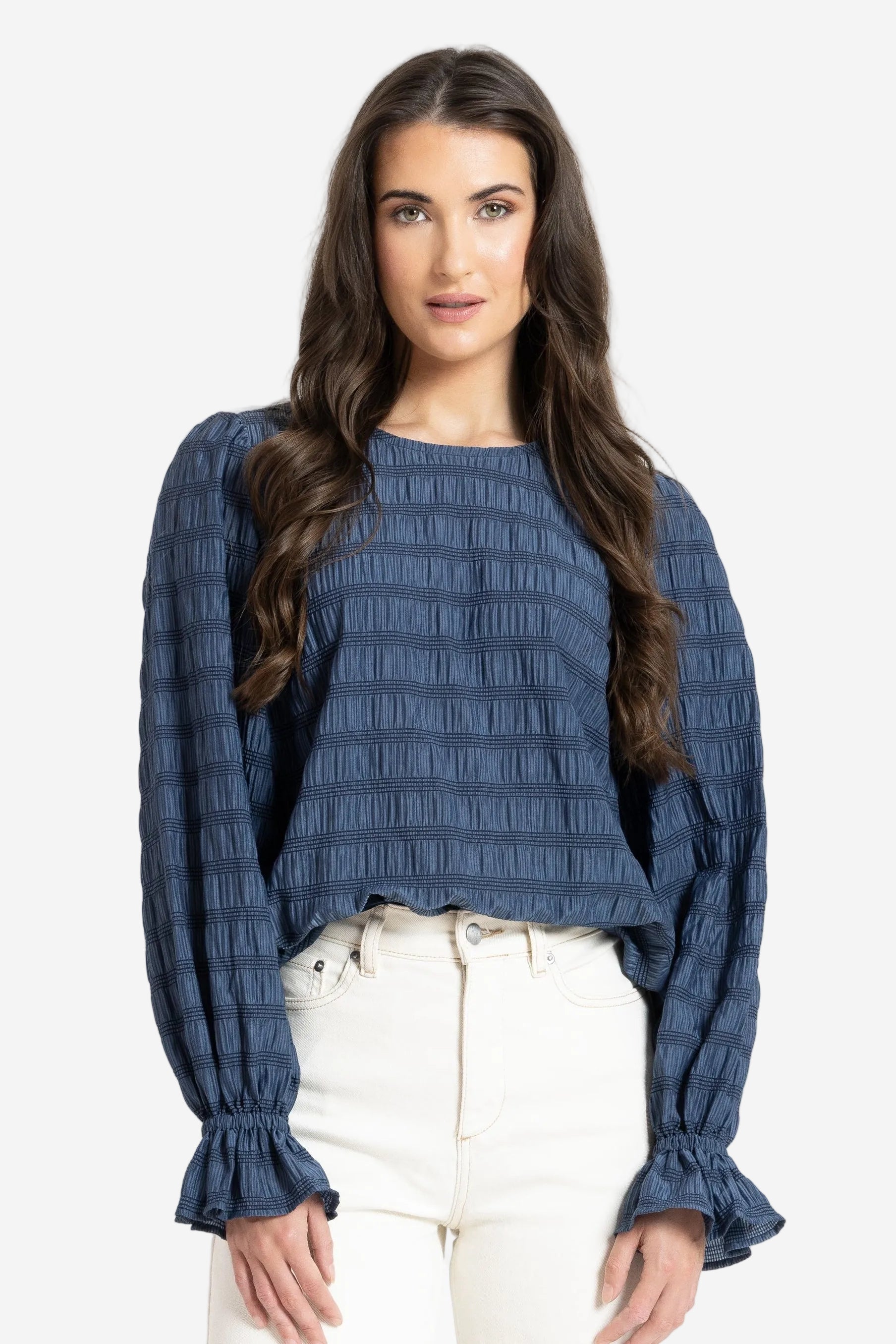 SEEKING LOLA HARPER TOP - NAVY - THE VOGUE STORE