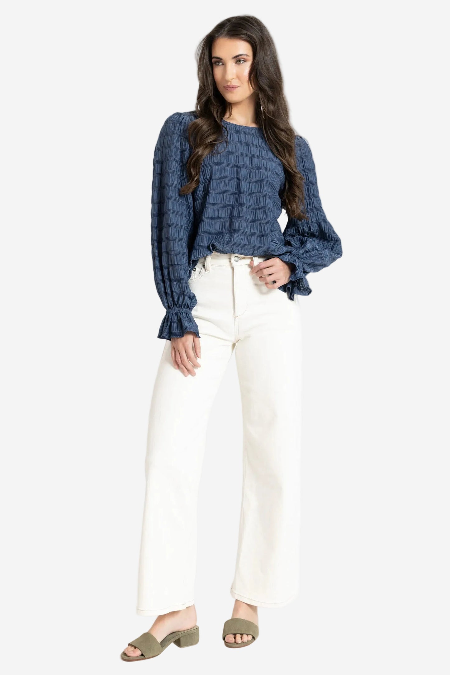 SEEKING LOLA HARPER TOP - NAVY - THE VOGUE STORE