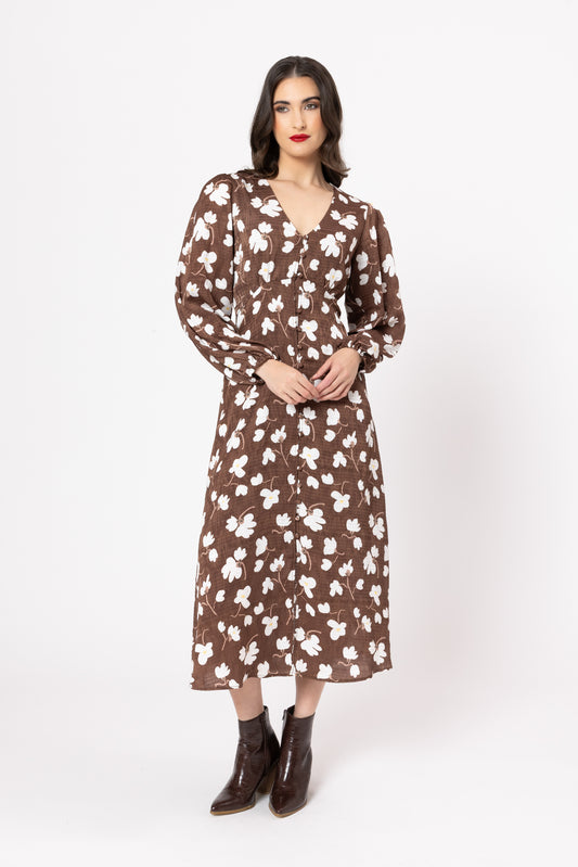 SEEKING LOLA SERENTITY DRESS - TRUFFLE - THE VOGUE STORE