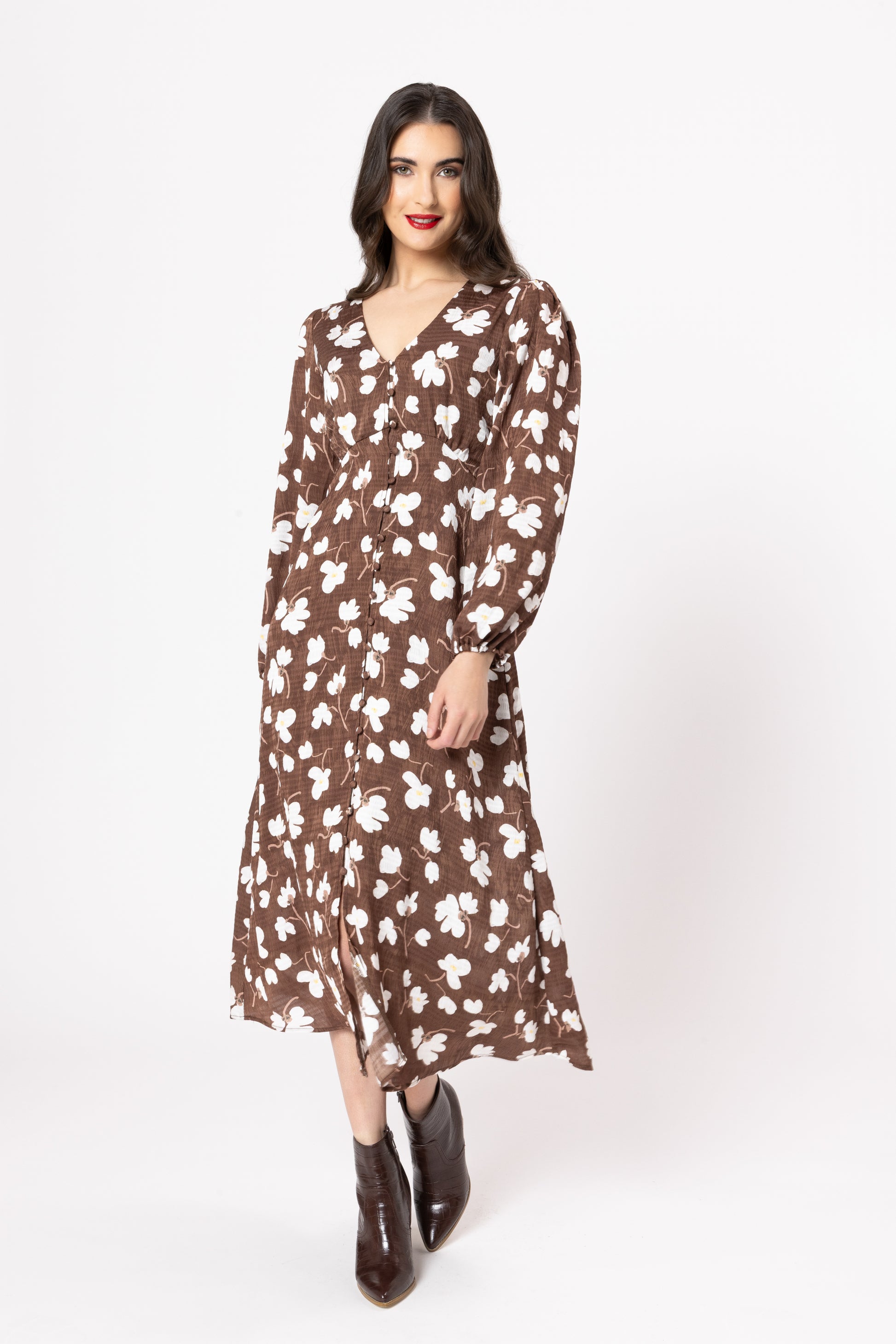 SEEKING LOLA SERENTITY DRESS - TRUFFLE - THE VOGUE STORE