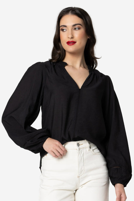 SEEKING LOLA SYLVIE TOP - BLACK - THE VOGUE STORE