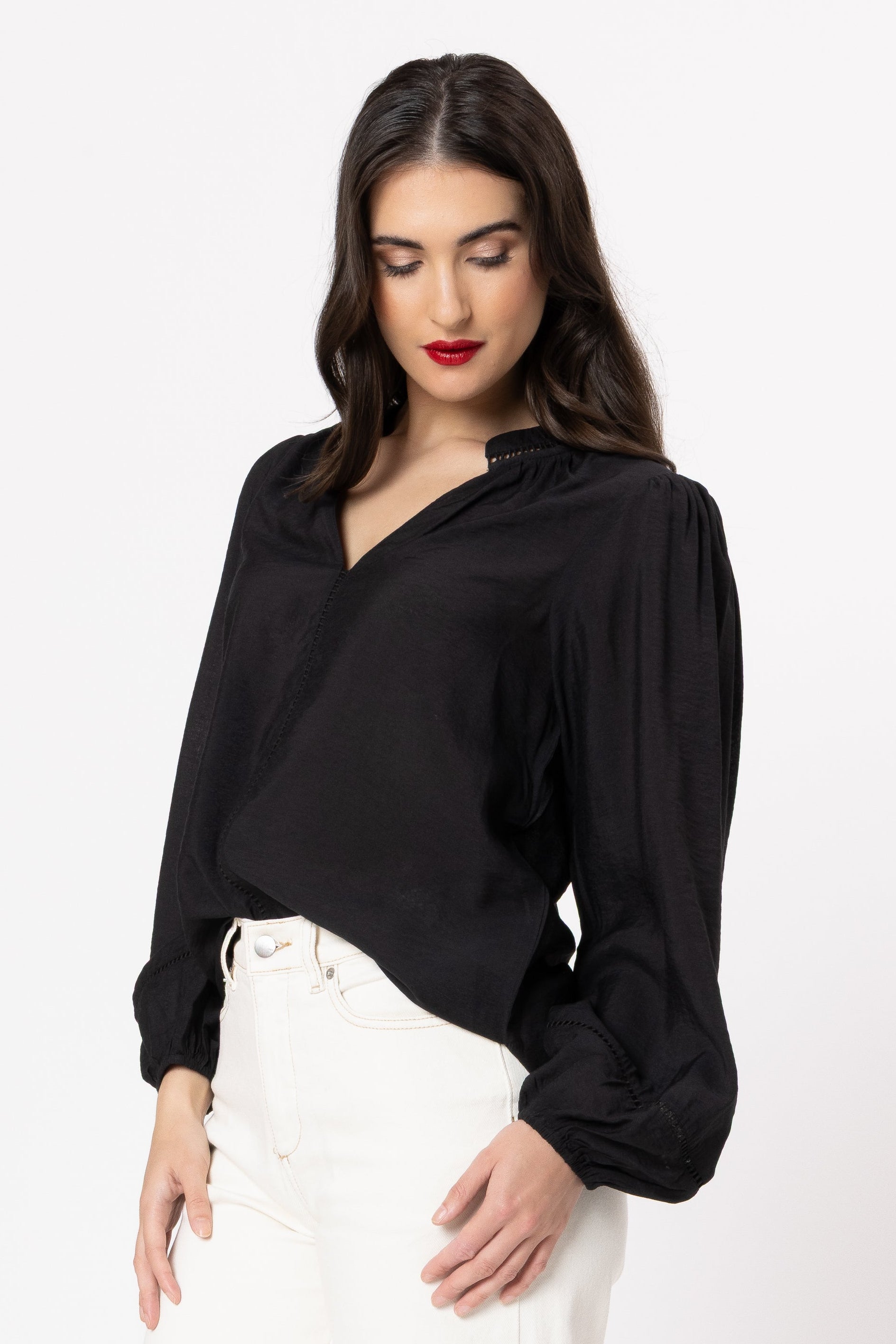 SEEKING LOLA SYLVIE TOP - BLACK - THE VOGUE STORE