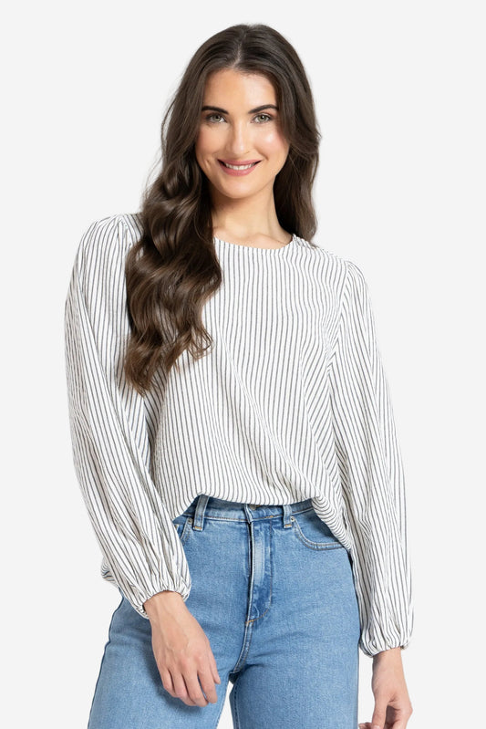 SEEKING LOLA BRILLIANCE BLOUSE - STRIPE - THE VOGUE STORE