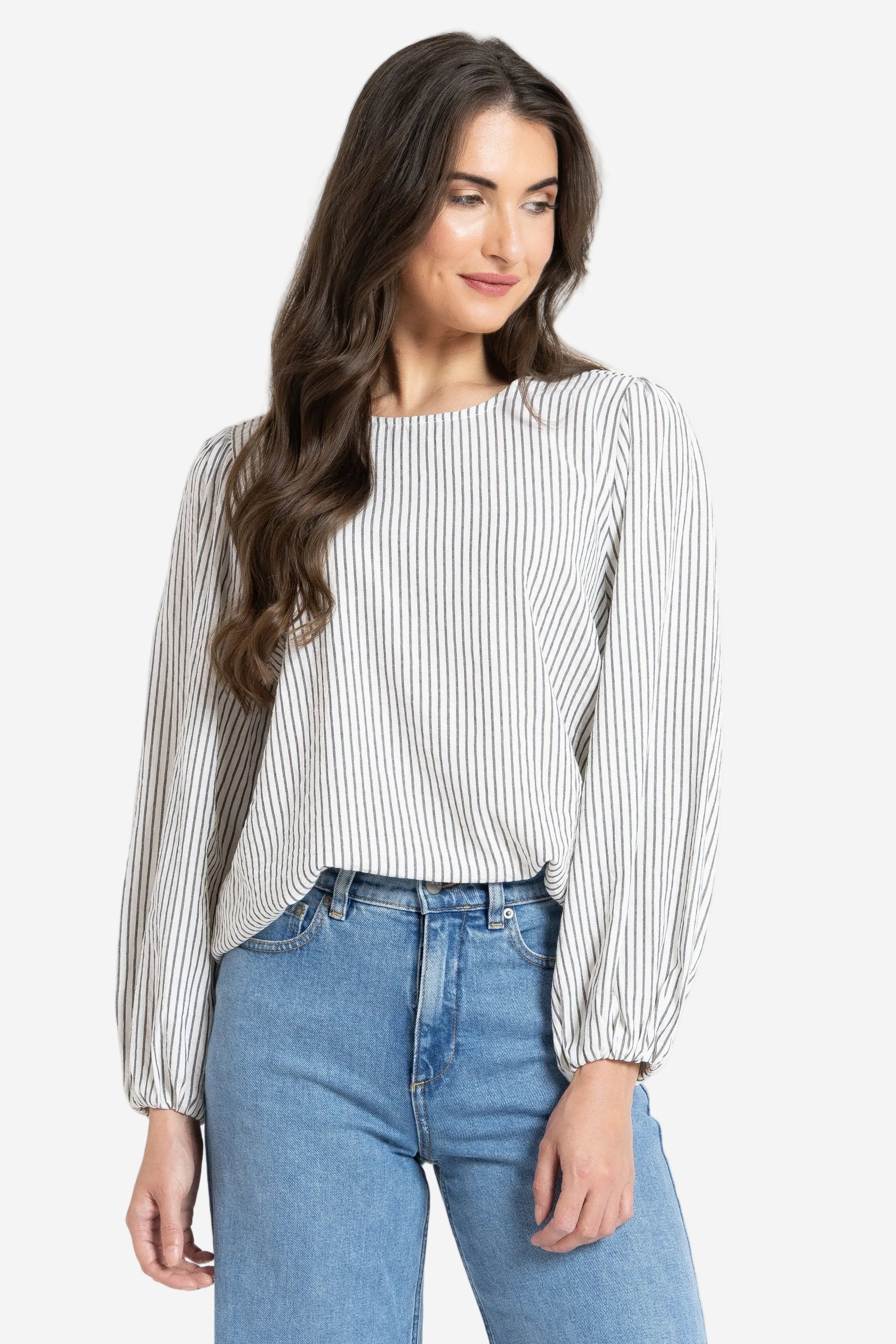 SEEKING LOLA BRILLIANCE BLOUSE - STRIPE - THE VOGUE STORE