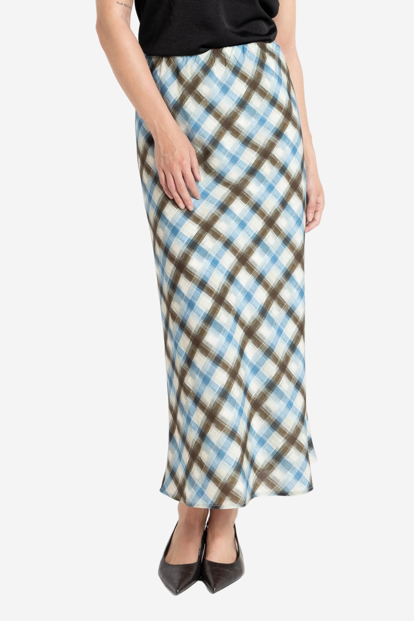 SEEKING LOLA WILLOW SKIRT - HARMONY CHECK - THE VOGUE STORE