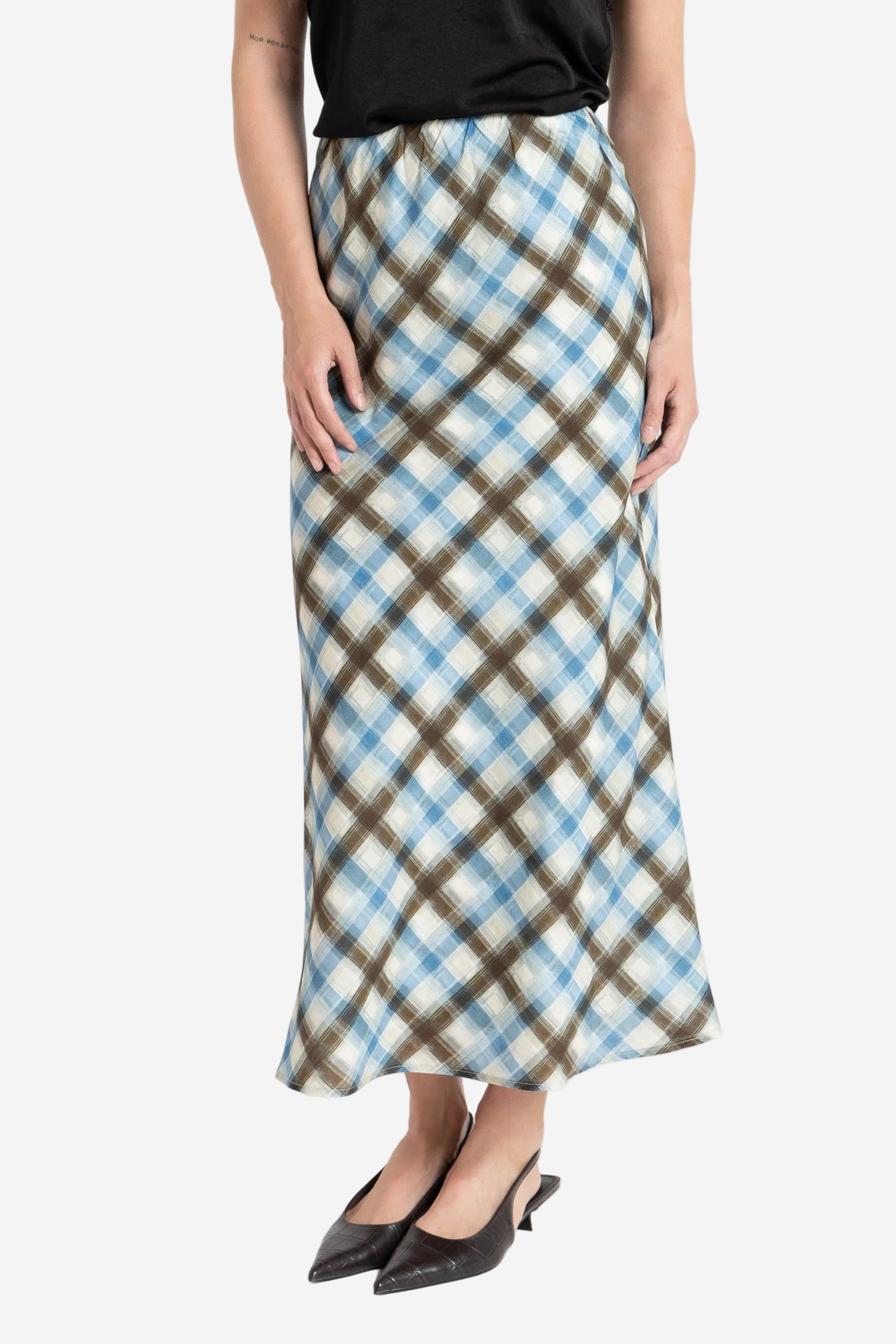 SEEKING LOLA WILLOW SKIRT - HARMONY CHECK - THE VOGUE STORE
