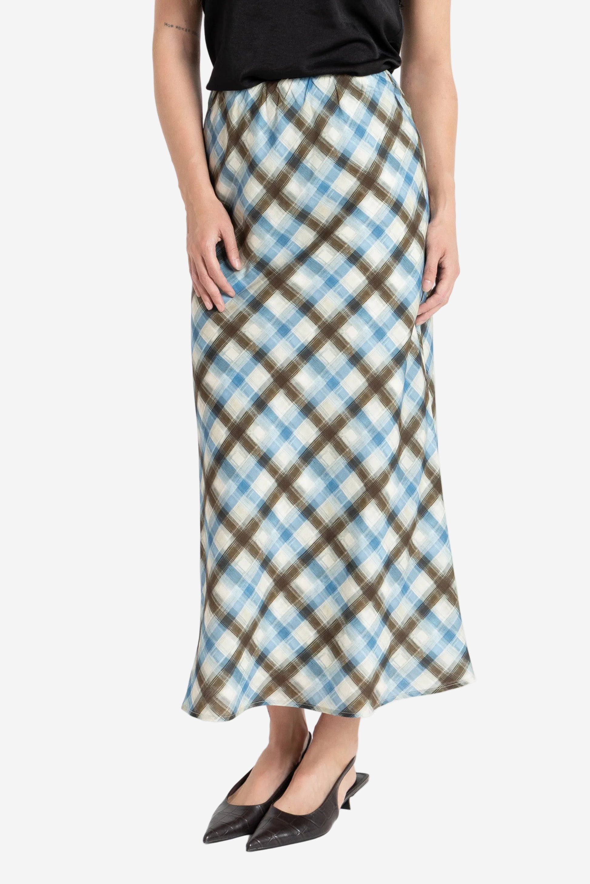 SEEKING LOLA WILLOW SKIRT - HARMONY CHECK - THE VOGUE STORE