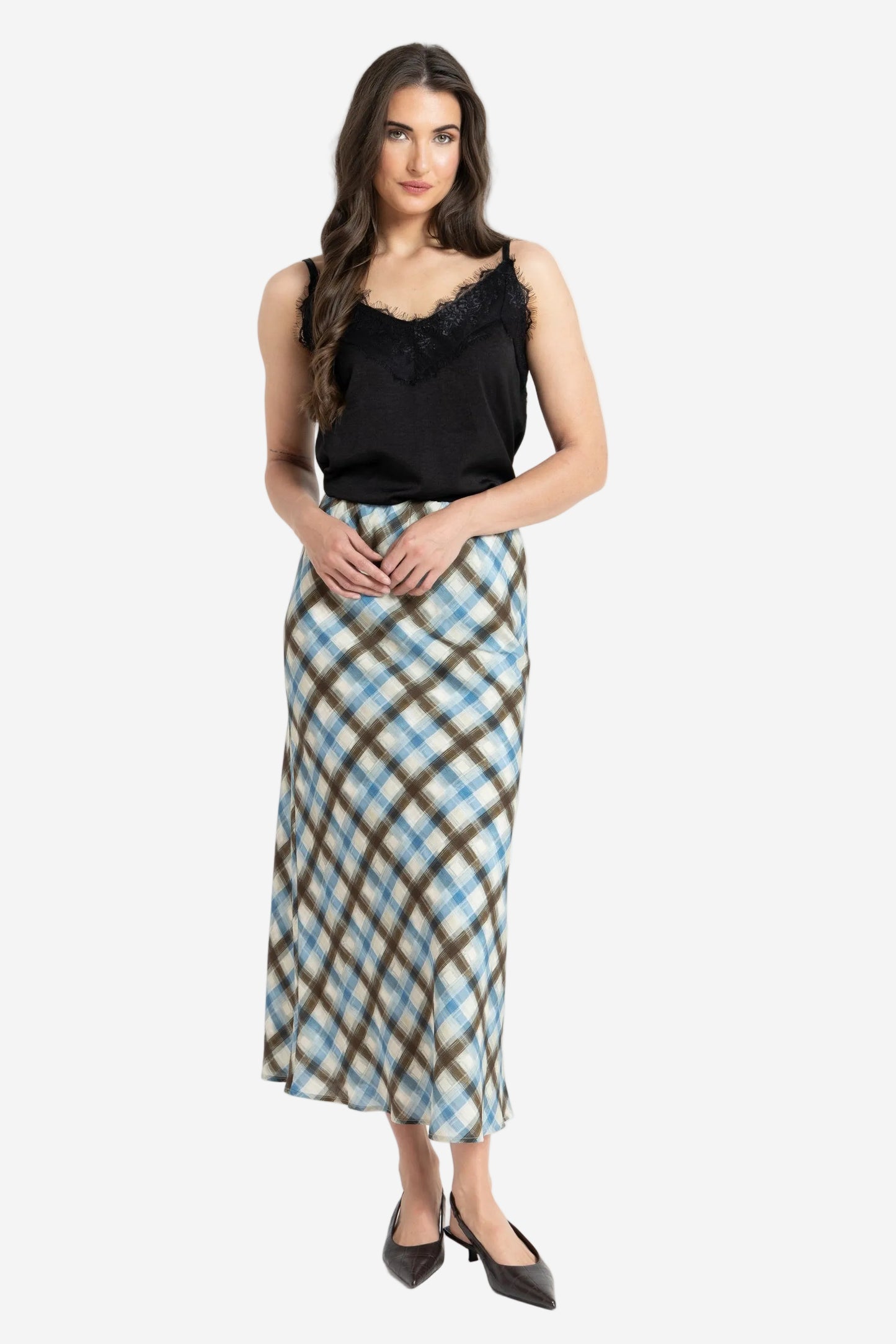 SEEKING LOLA WILLOW SKIRT - HARMONY CHECK - THE VOGUE STORE