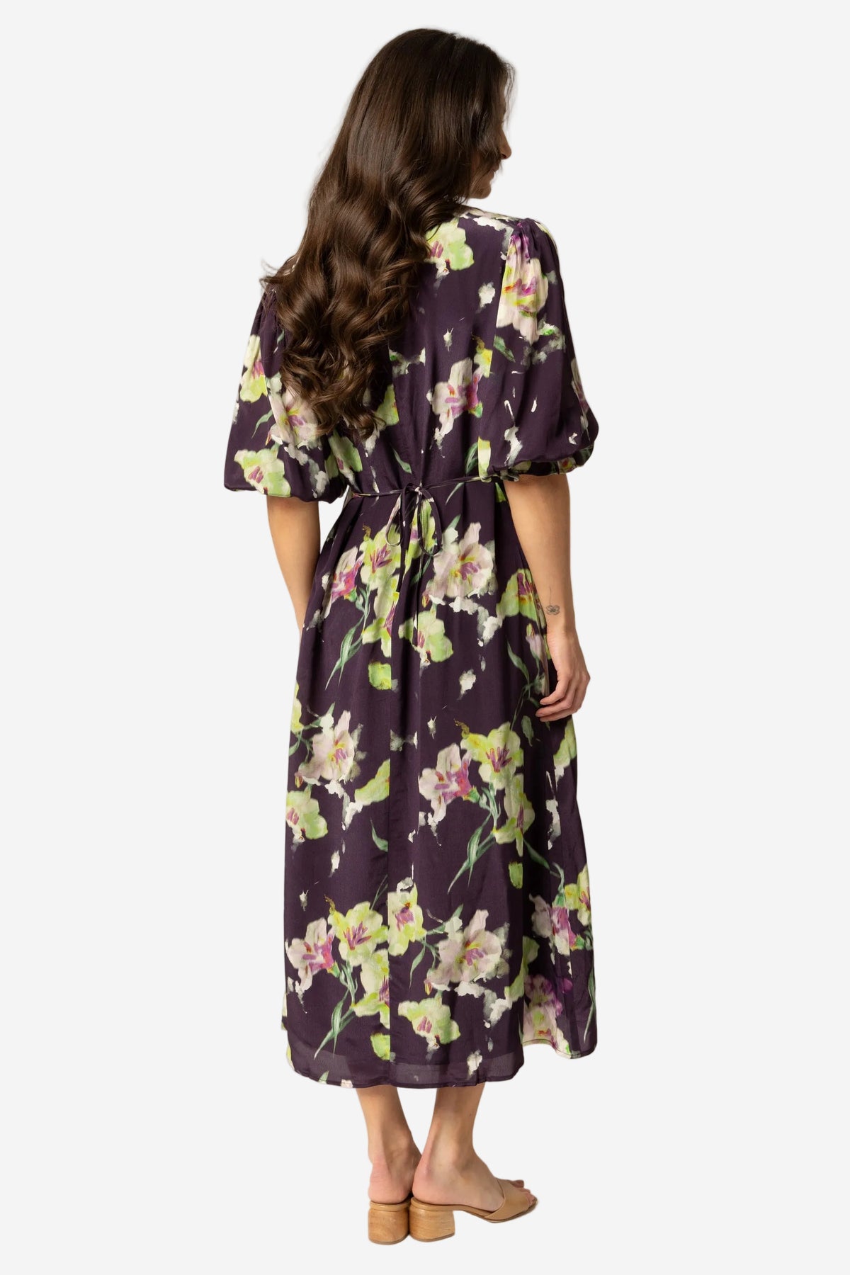 SEEKING LOLA SANTORINI DRESS - MERLOT BLOOM - THE VOGUE STORE