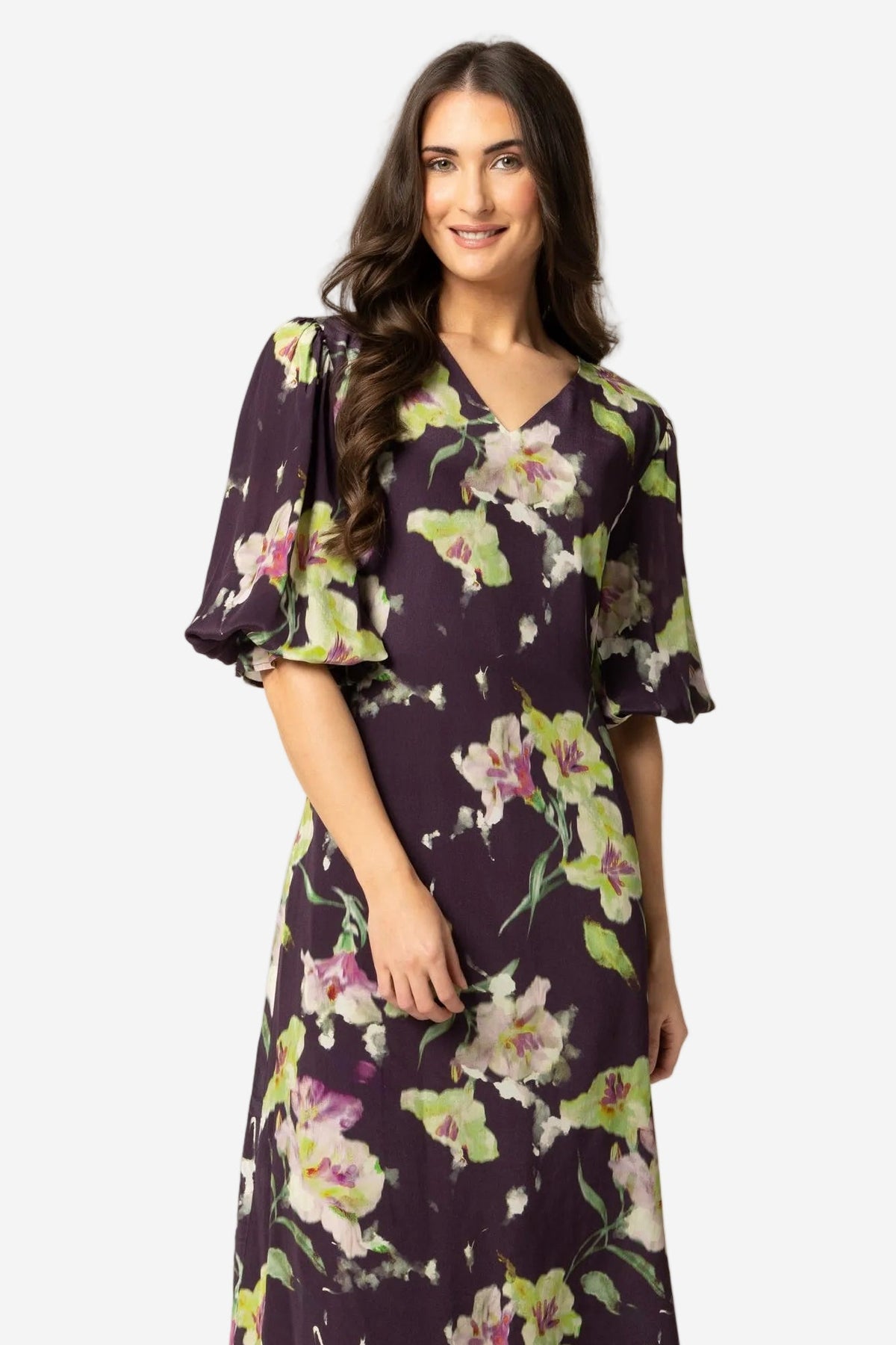 SEEKING LOLA SANTORINI DRESS - MERLOT BLOOM - THE VOGUE STORE