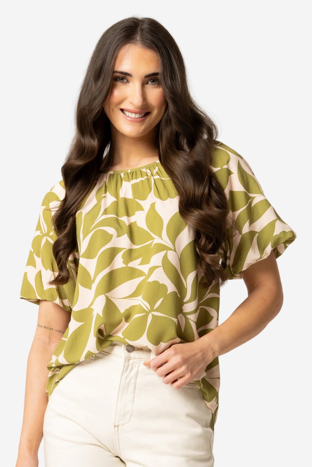 SEEKING LOLA HAVEN TOP - AVOCADO LEAF - THE VOGUE STORE