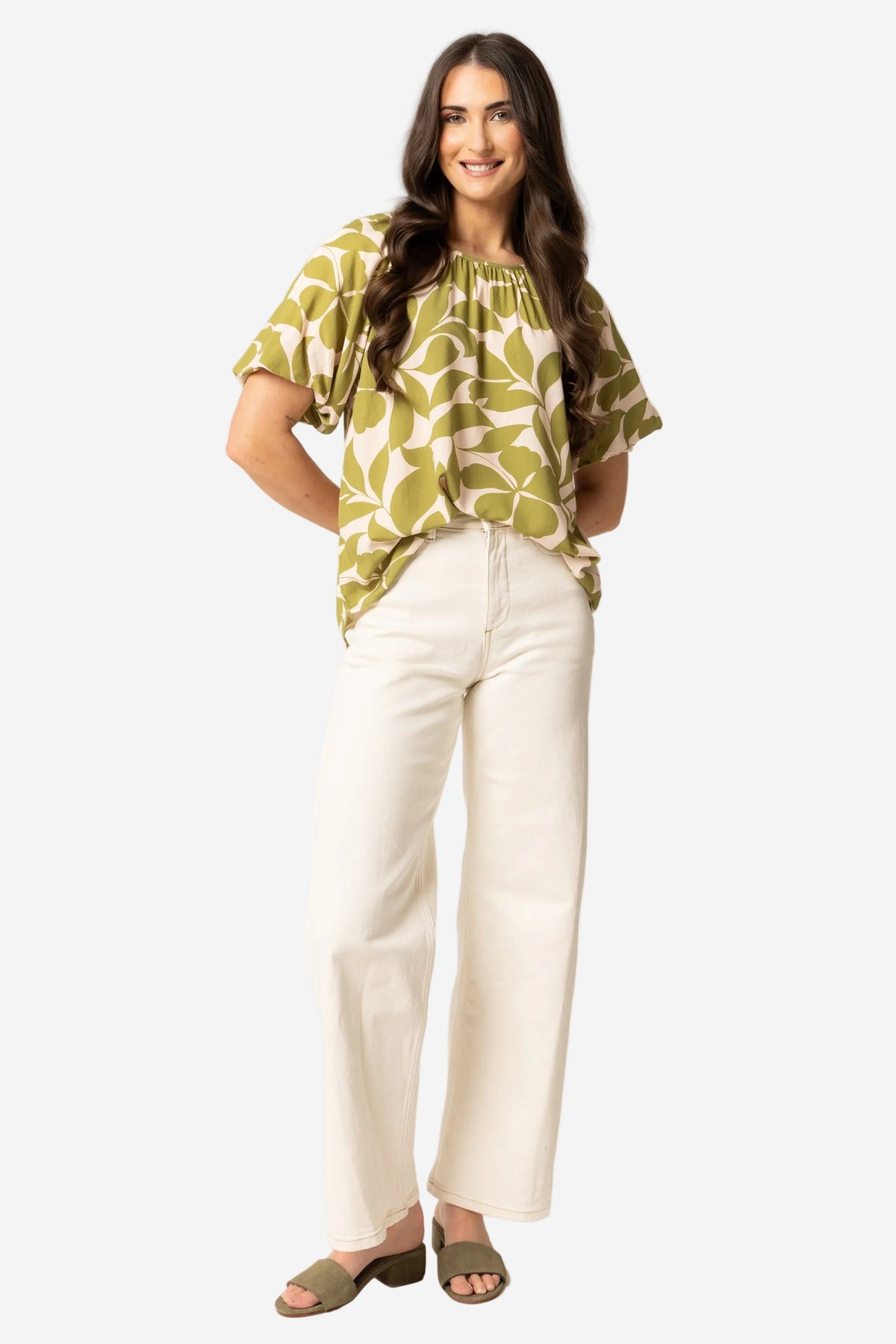 SEEKING LOLA HAVEN TOP - AVOCADO LEAF - THE VOGUE STORE