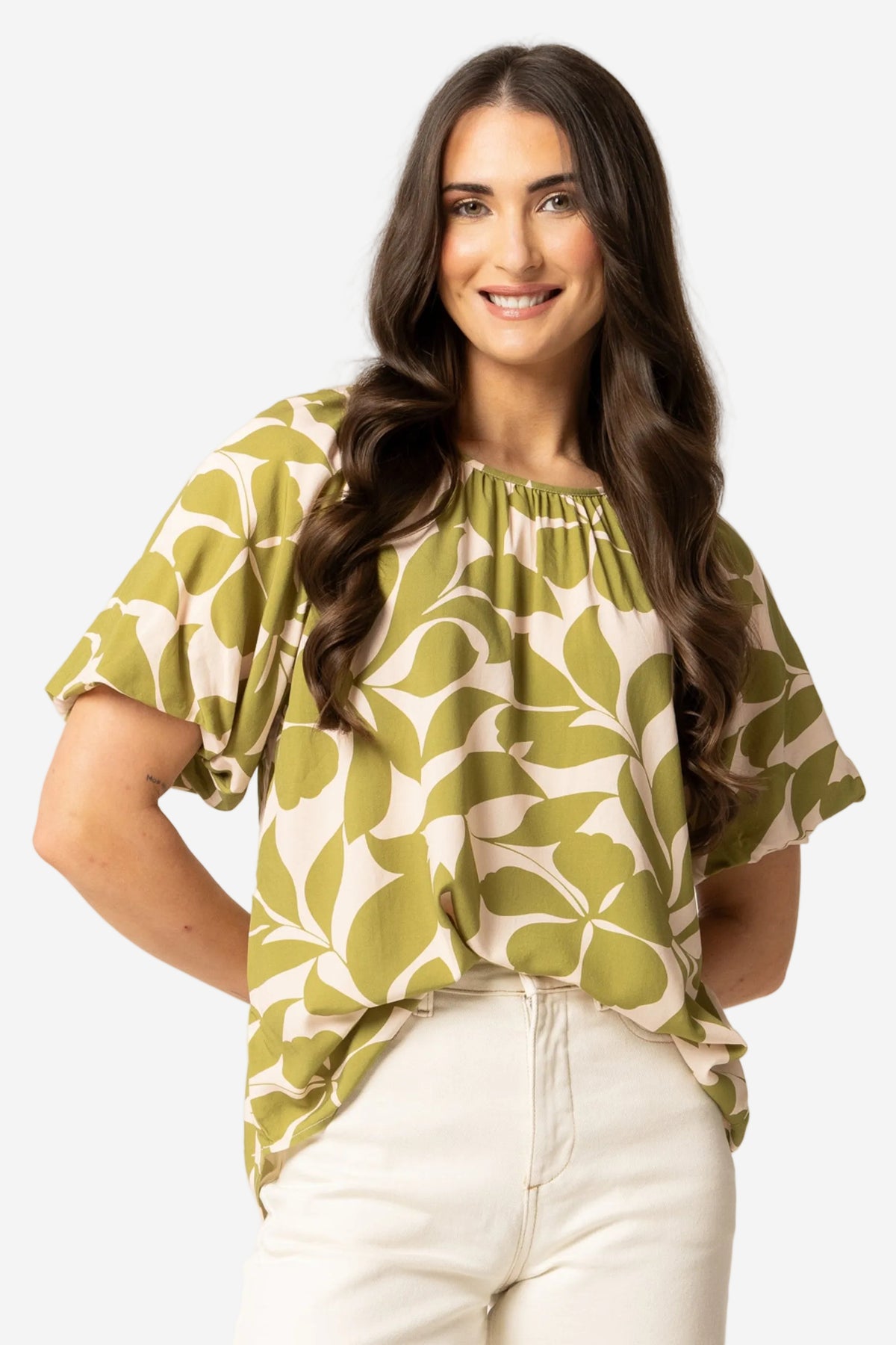 SEEKING LOLA HAVEN TOP - AVOCADO LEAF - THE VOGUE STORE