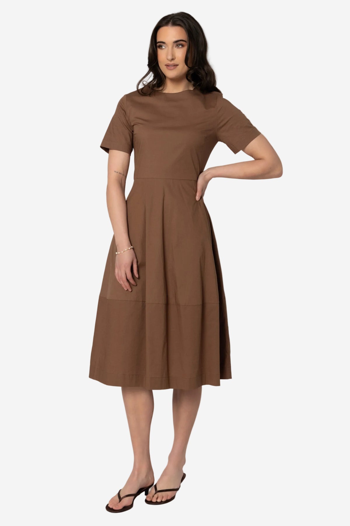 SEEKING LOLA VOGUE DRESS - TAN - THE VOGUE STORE