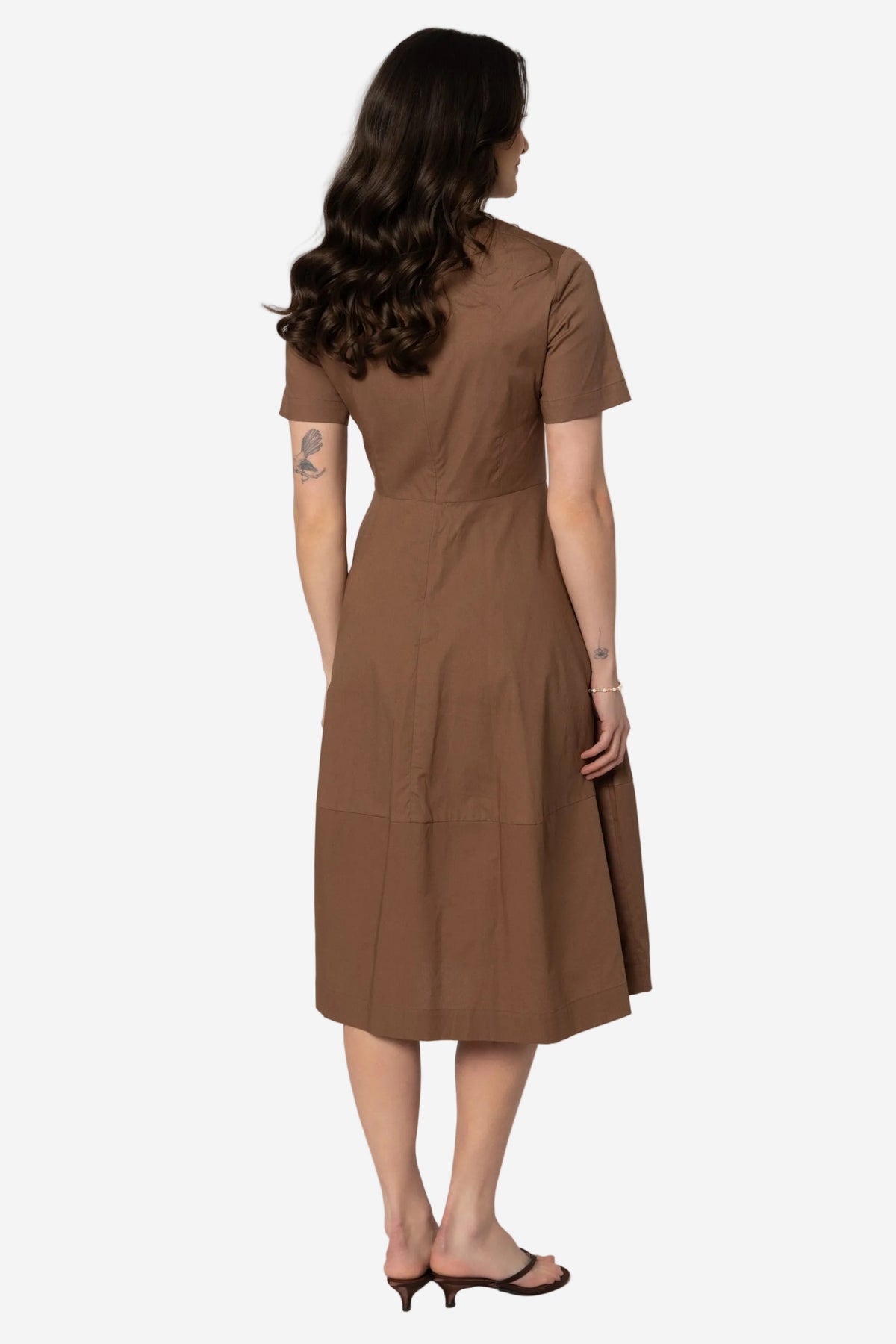 SEEKING LOLA VOGUE DRESS - TAN - THE VOGUE STORE