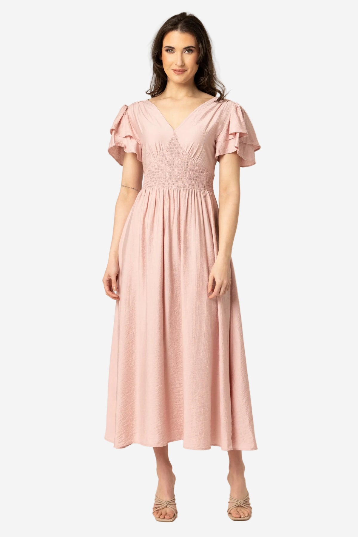 SEEKING LOLA REMARKABLE DRESS - BLUSH - THE VOGUE STORE