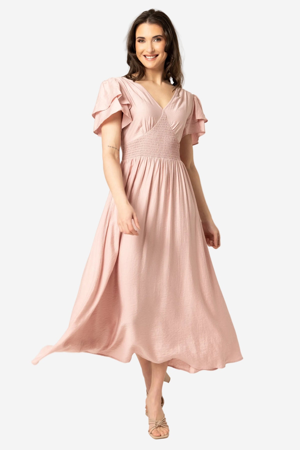 SEEKING LOLA REMARKABLE DRESS - BLUSH - THE VOGUE STORE