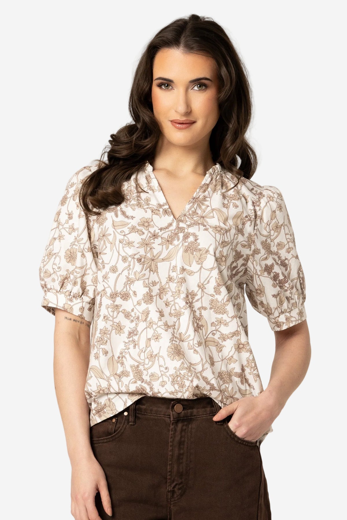 SEEKING LOLA RESOLUTE TOP - MINK SPRIG - THE VOGUE STORE