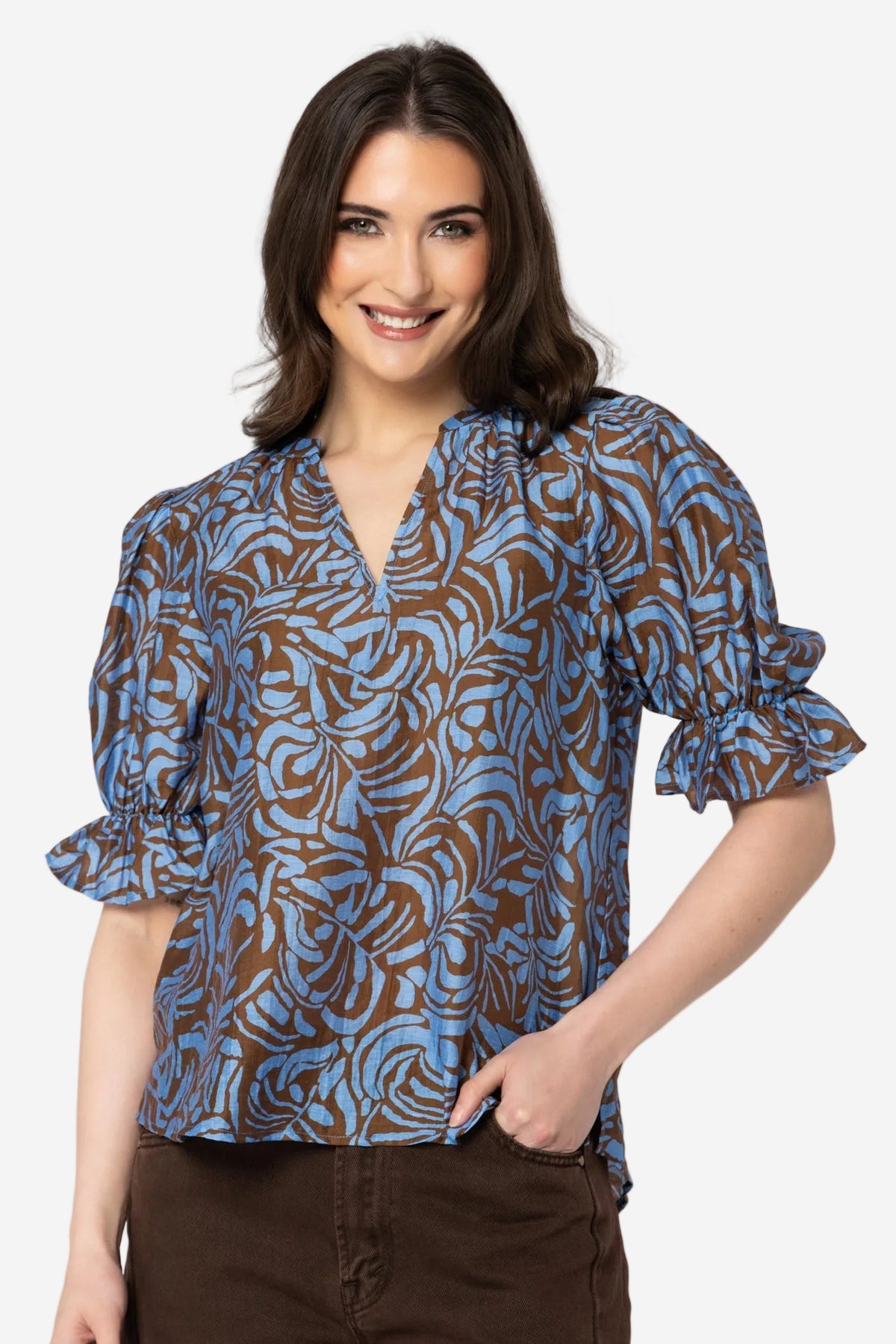 SEEKING LOLA HONEST TOP - CHOC MISTIQUE - THE VOGUE STORE