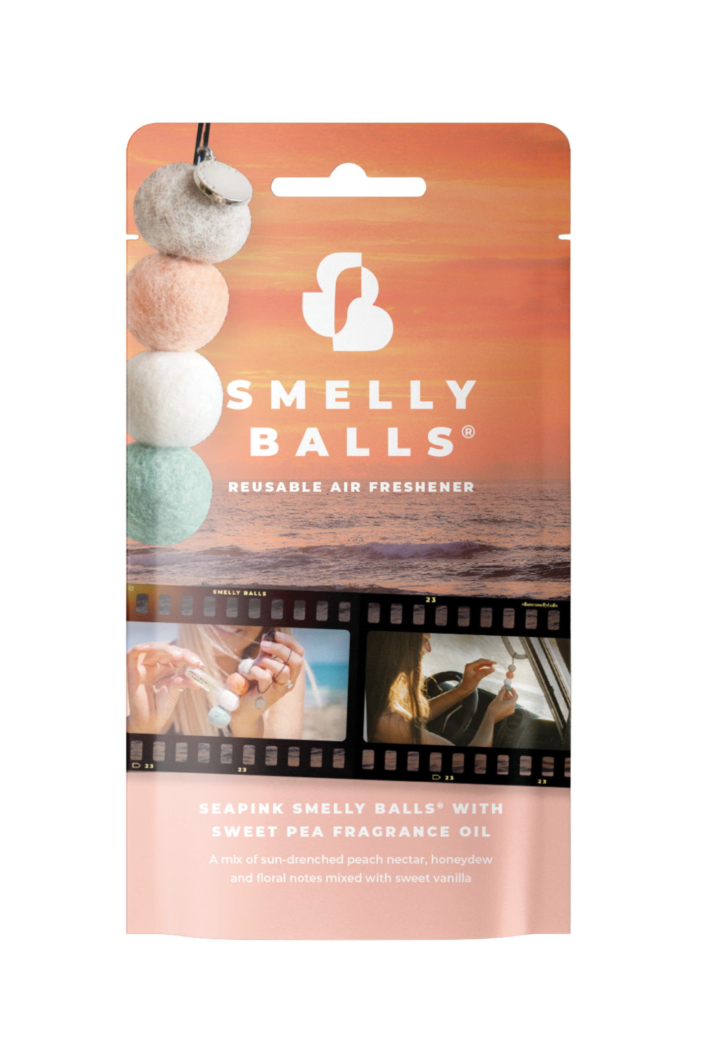 SMELLY BALLS AIR FRESHENER SEAPINK SET - SWEET PEA - THE VOGUE STORE