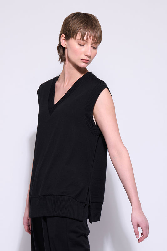 NERIS BACK STORY VEST - BLACK - THE VOGUE STORE