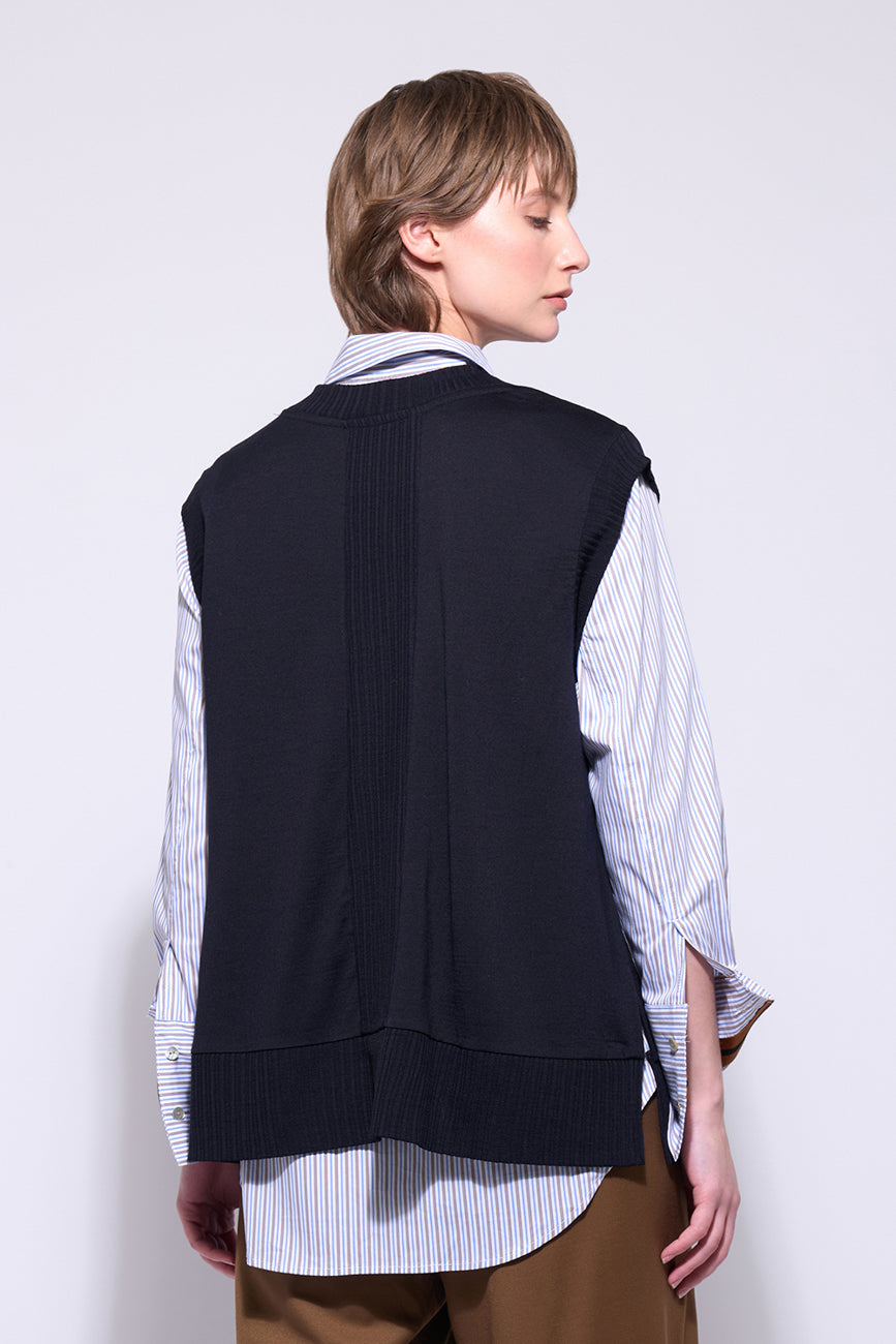 NERIS BACK STORY VEST - BLUE MOON - THE VOGUE STORE