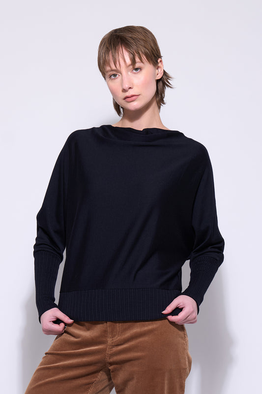 NERIS THE DOLMAN MERINO - BLUE MOON - THE VOGUE STORE