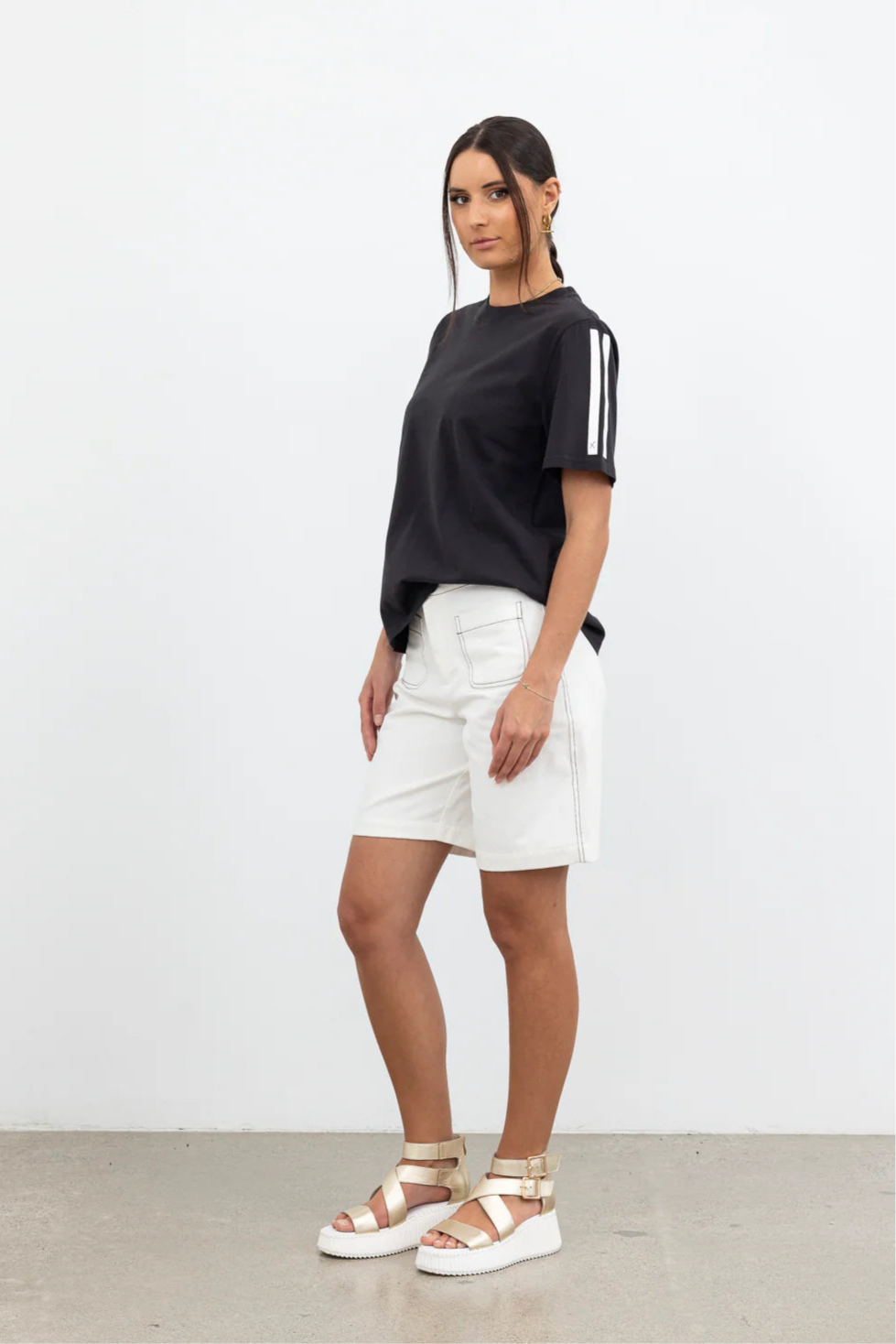 STYLE X LAB SNAPSHOT TEE - BLACK/WHITE PRINT - THE VOGUE STORE