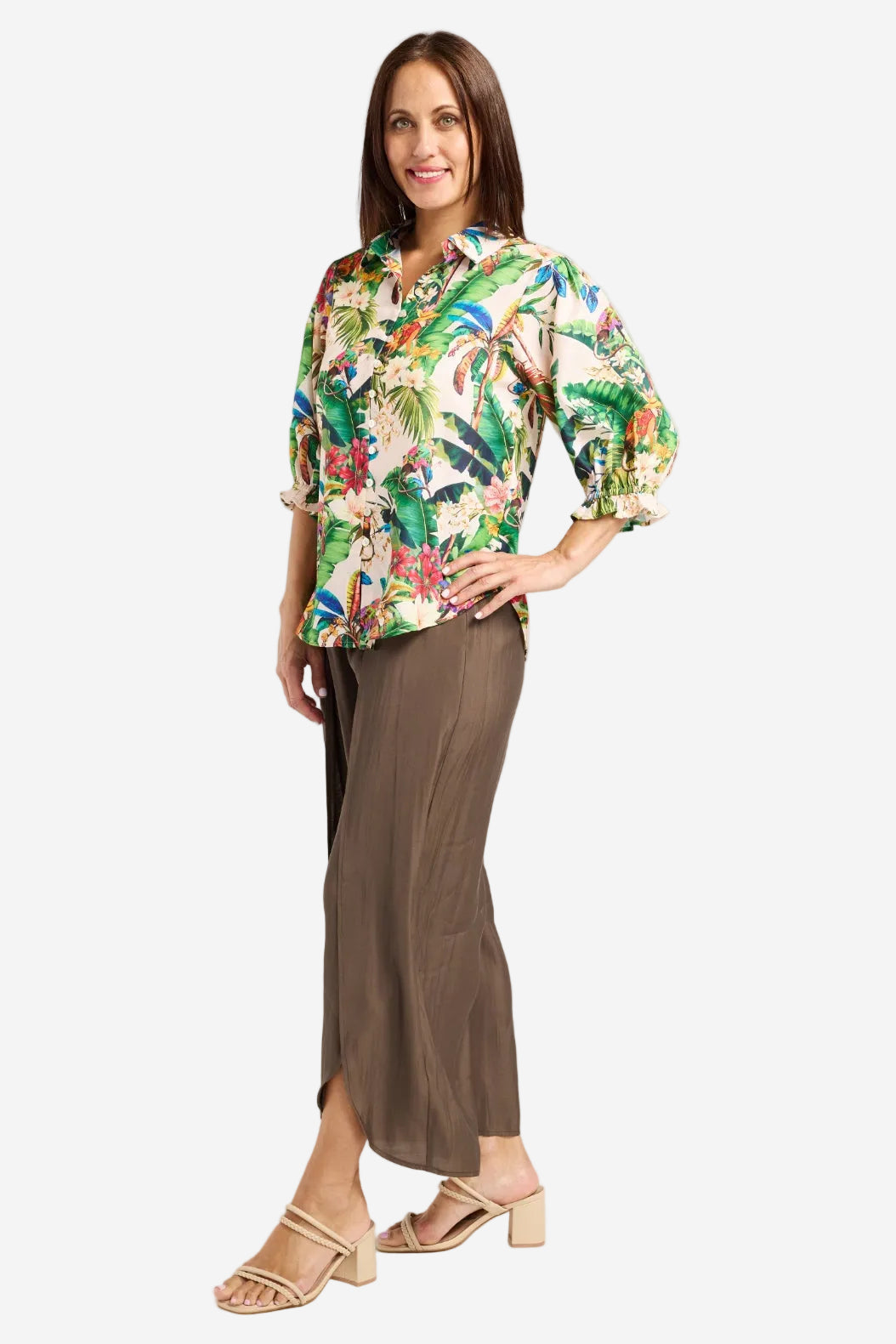 SEDUCE TESSA BLOUSE - JUNGLE - THE VOGUE STORE