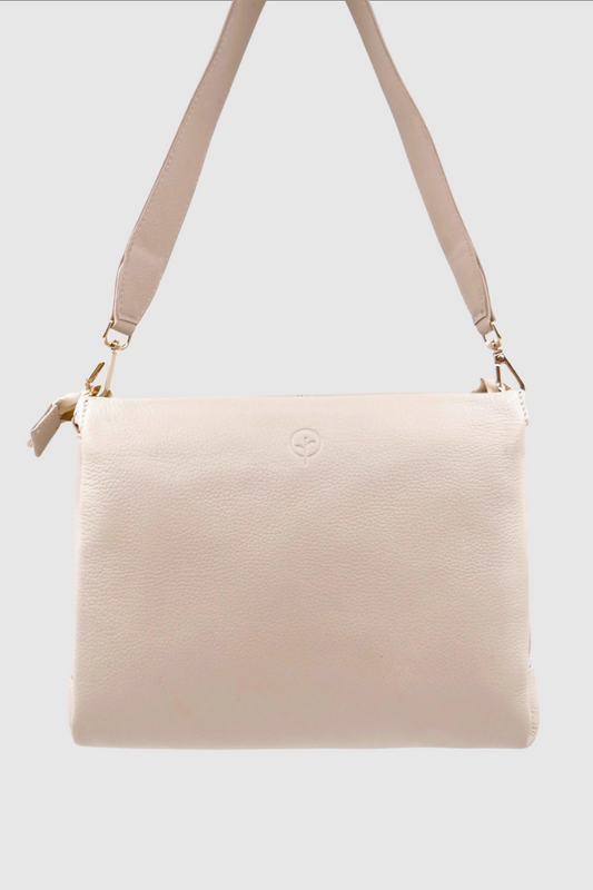 SECOND NATURE MEDIUM CROSS BODY BAG WITH SHOULDER STRAP - WILD OAT - THE VOGUE STORE
