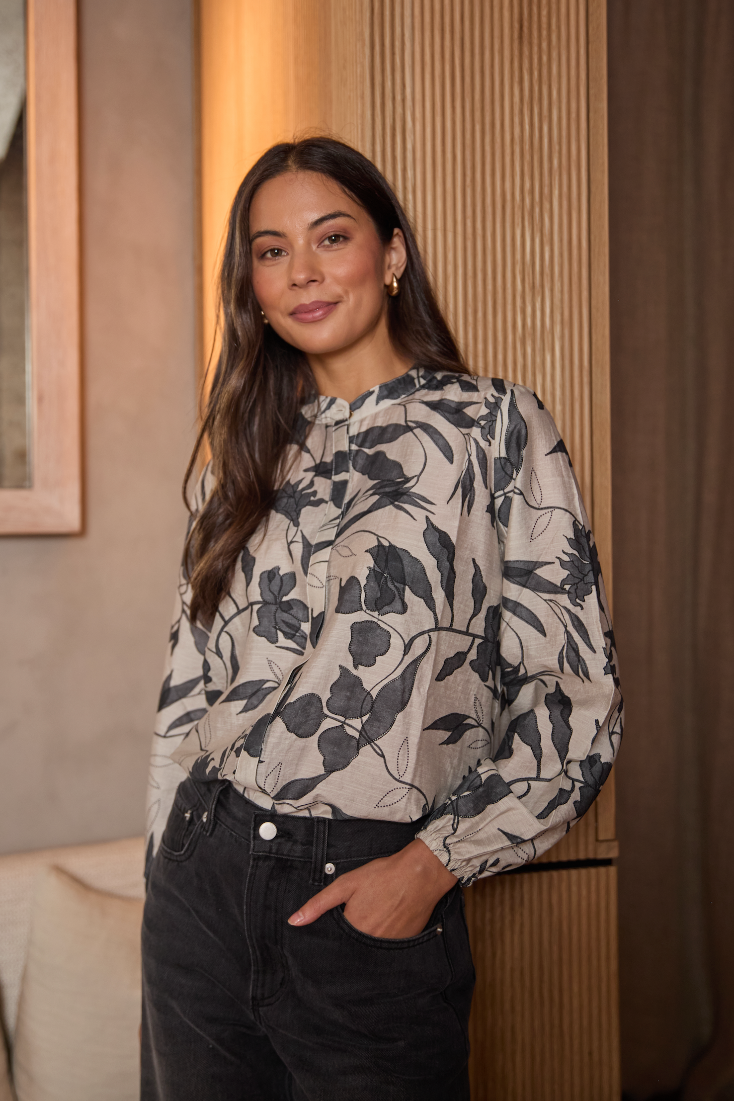 STELLA + GEMMA FAYE BLOUSE - MOONLIT STEM - THE VOGUE STORE