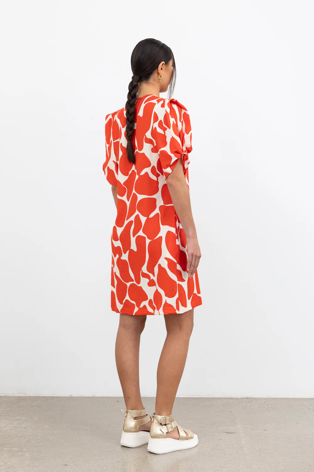 STYLE X LAB STOP MOTION DRESS - ORANGE PRINT - THE VOGUE STORE