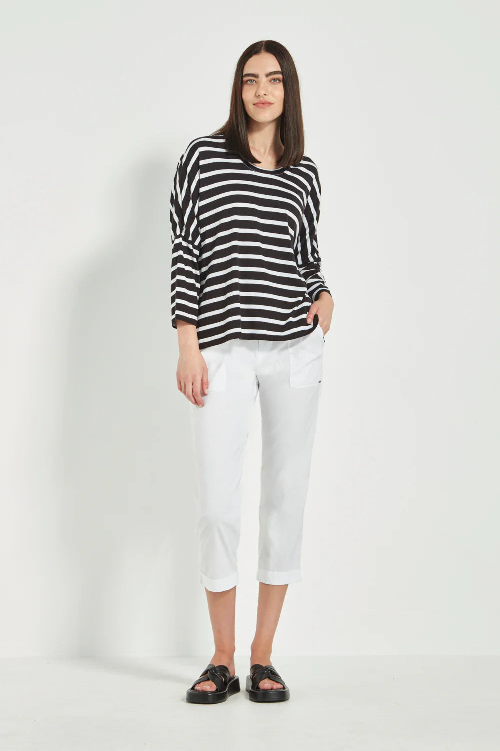 VERGE SAIL TOP - BLACK - THE VOGUE STORE