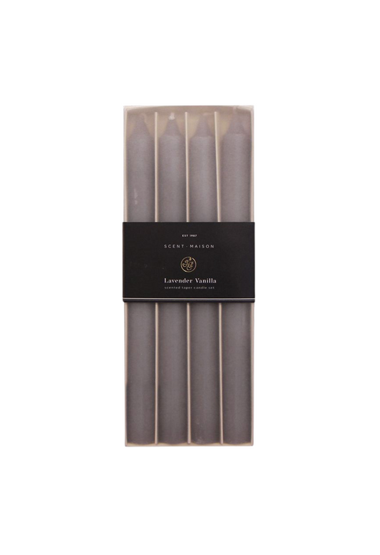 FRENCH COUNTRY MAISON SET 4 TAPER CANDLES - LAVENDER VANILLA