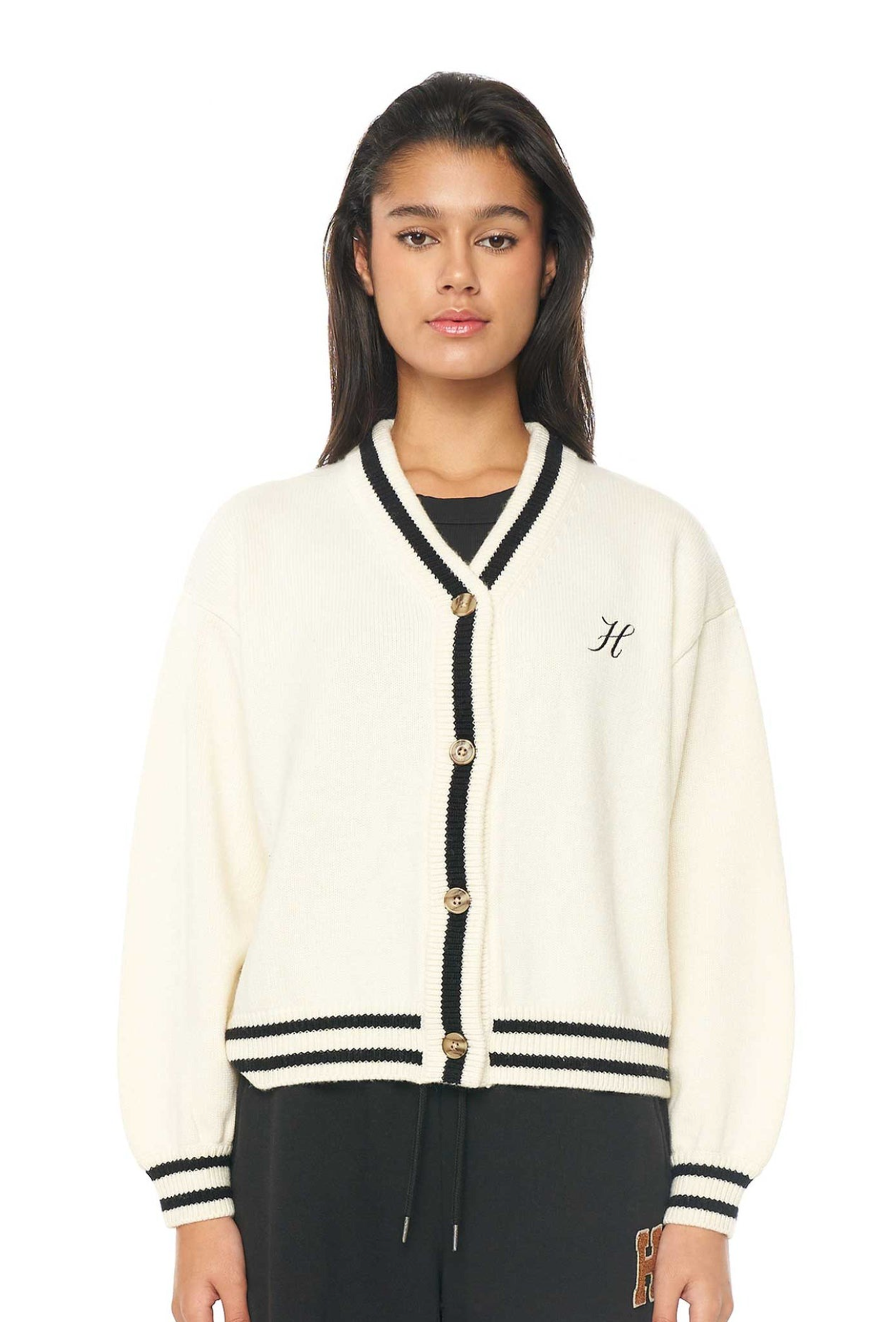 HUFFER ACES KNIT CARDIGAN - PUTTY - THE VOGUE STORE