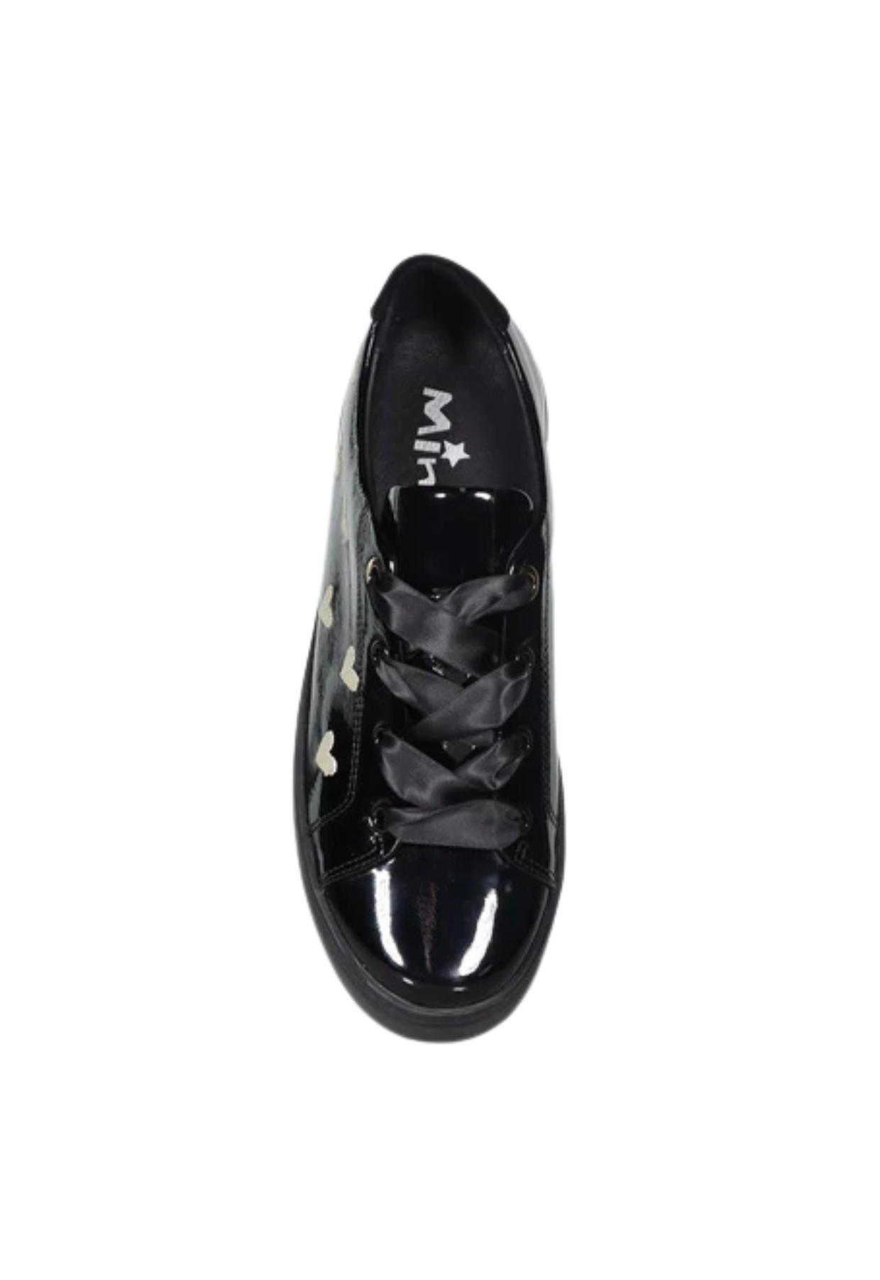 MINX ACE OF HEARTS   - BLACK PATENT IVORY - THE VOGUE STORE
