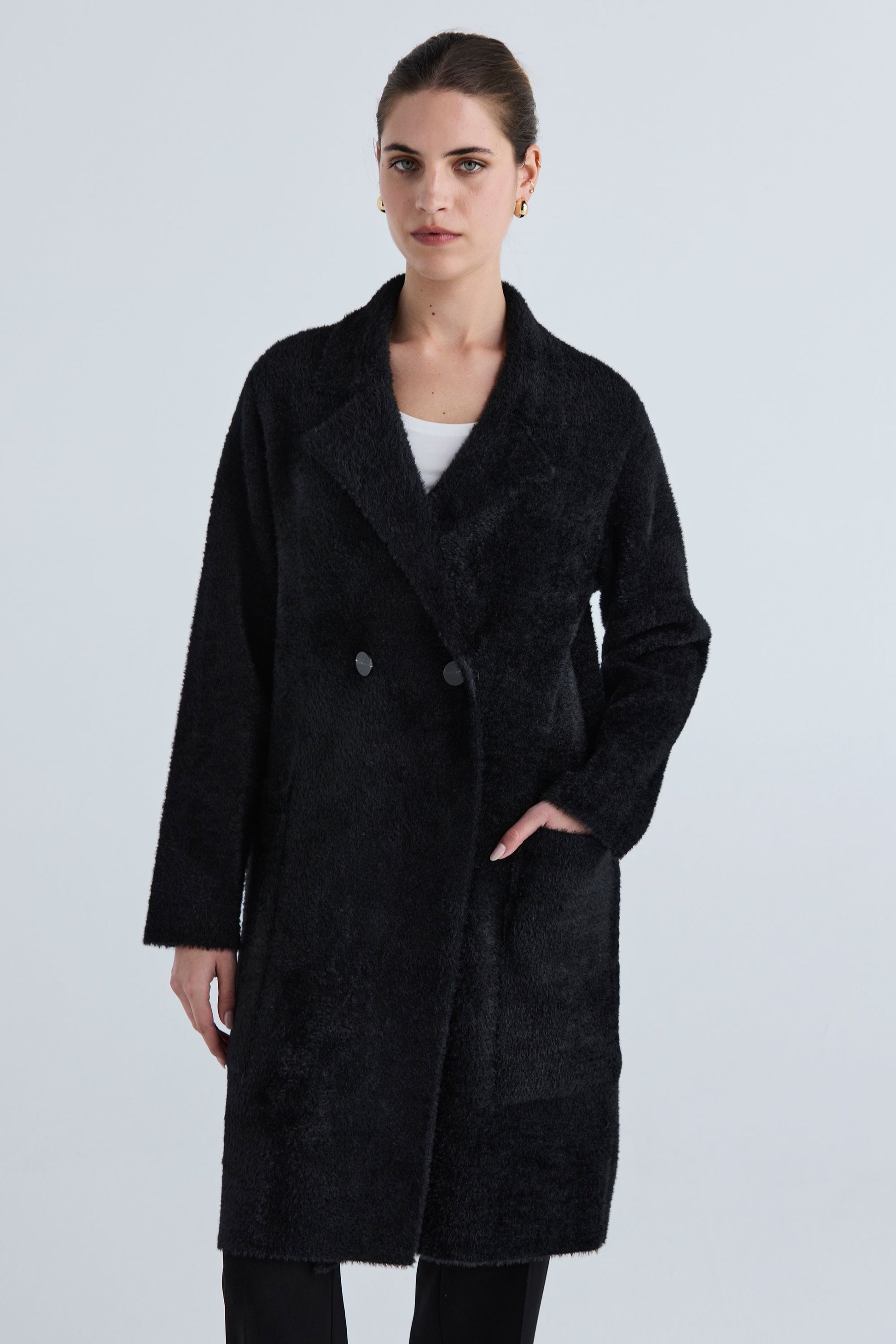 LANIA RIVER COAT - BLACK - THE VOGUE STORE