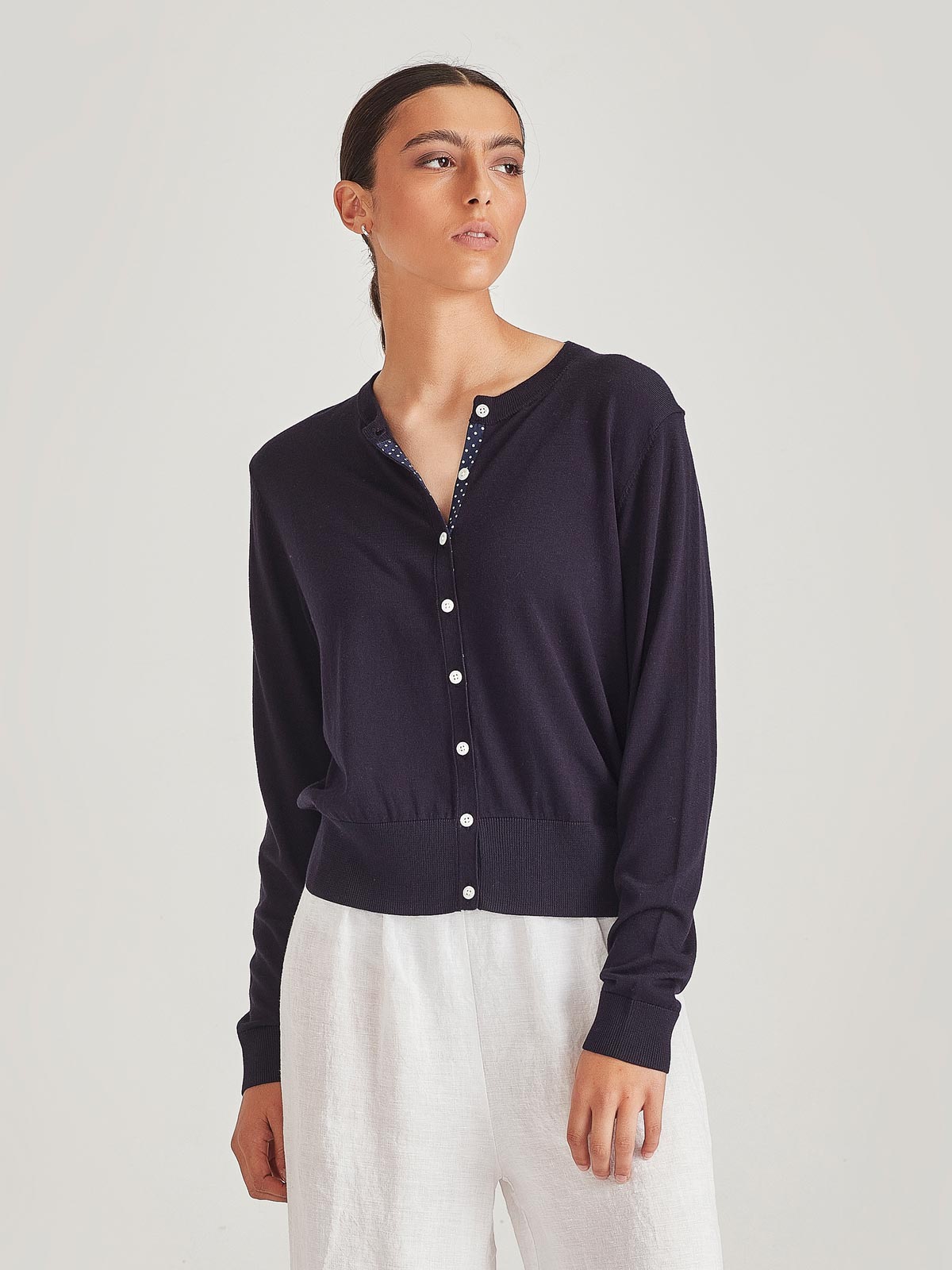 SILLS BOQUETTE CARDI - FRENCH NAVY