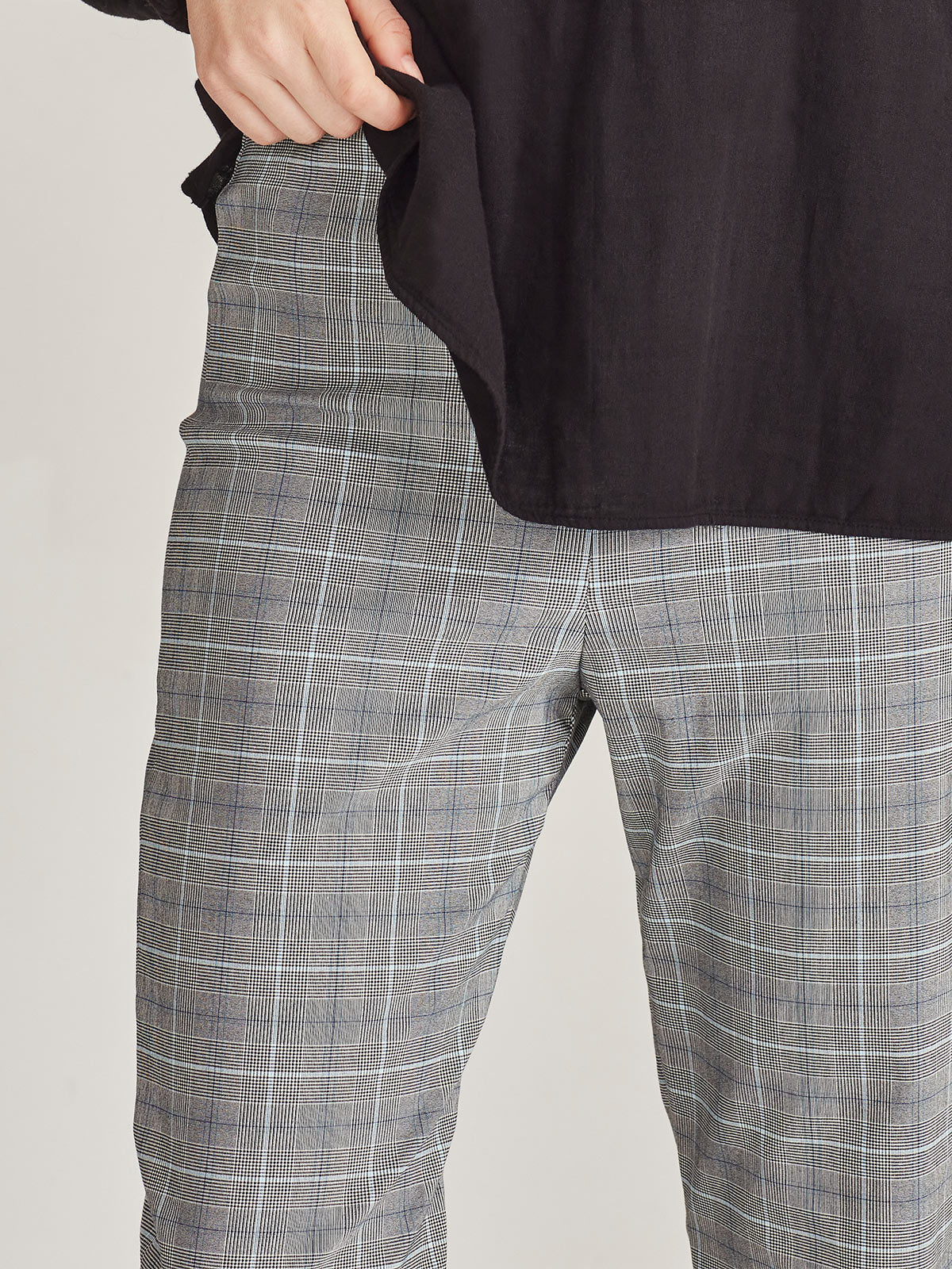 SILLS CUFFED CHECK HEPBURN - NAVY CHECK - THE VOGUE STORE