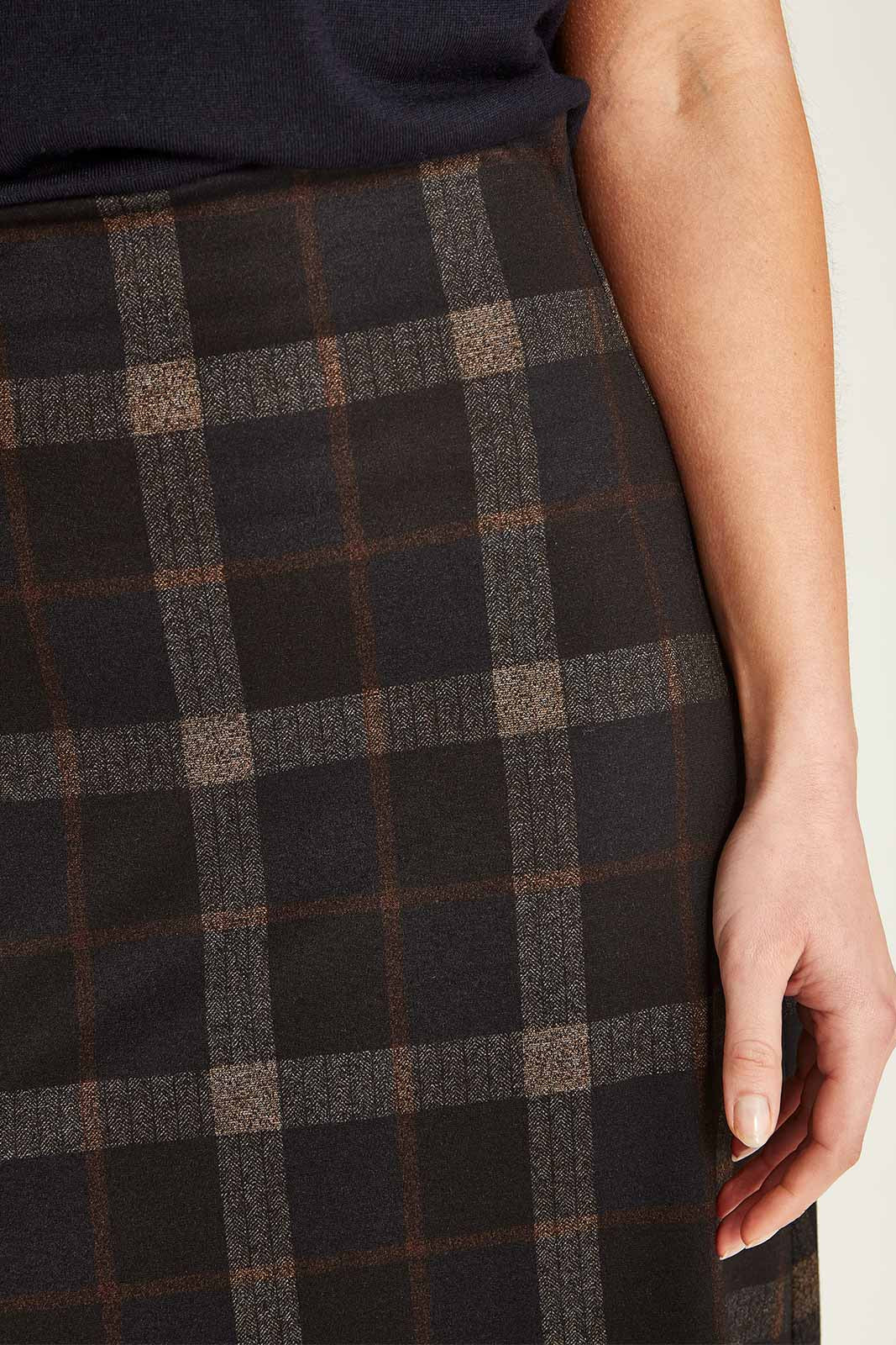 SILLS HELENA CHECK SKIRT - BLACK CHECK - THE VOGUE STORE