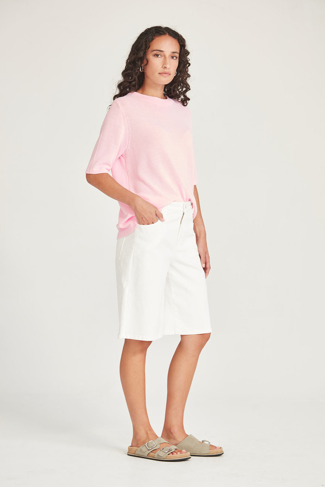 SILLS ECHO KNIT TEE - PINK SORBET - THE VOGUE STORE