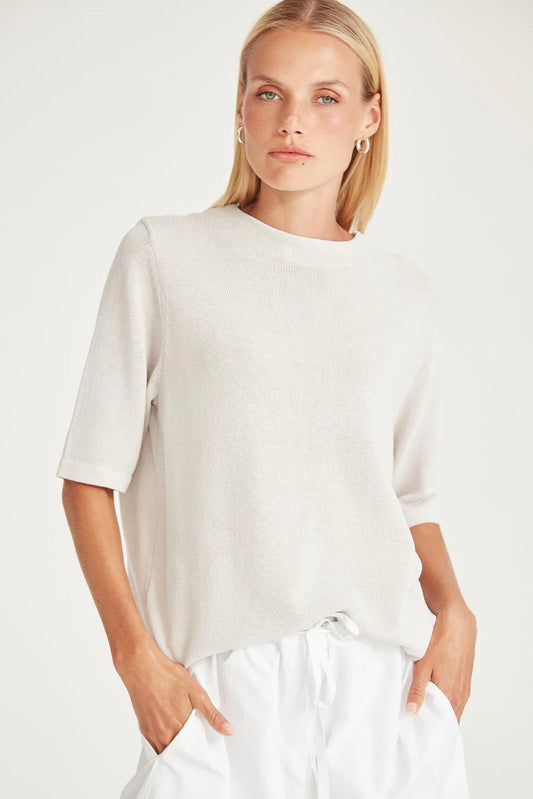 SILLS ECHO KNIT TEE- PUMICE - THE VOGUE STORE