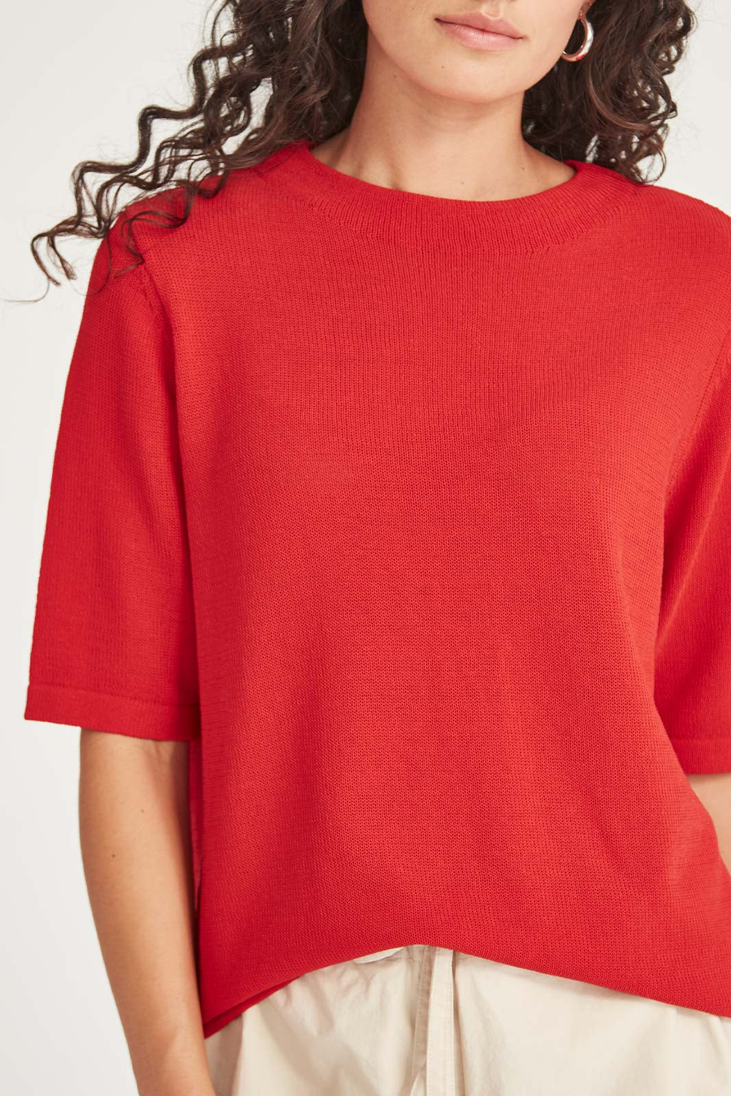 SILLS ECHO KNIT TEE - SCARLETT - THE VOGUE STORE